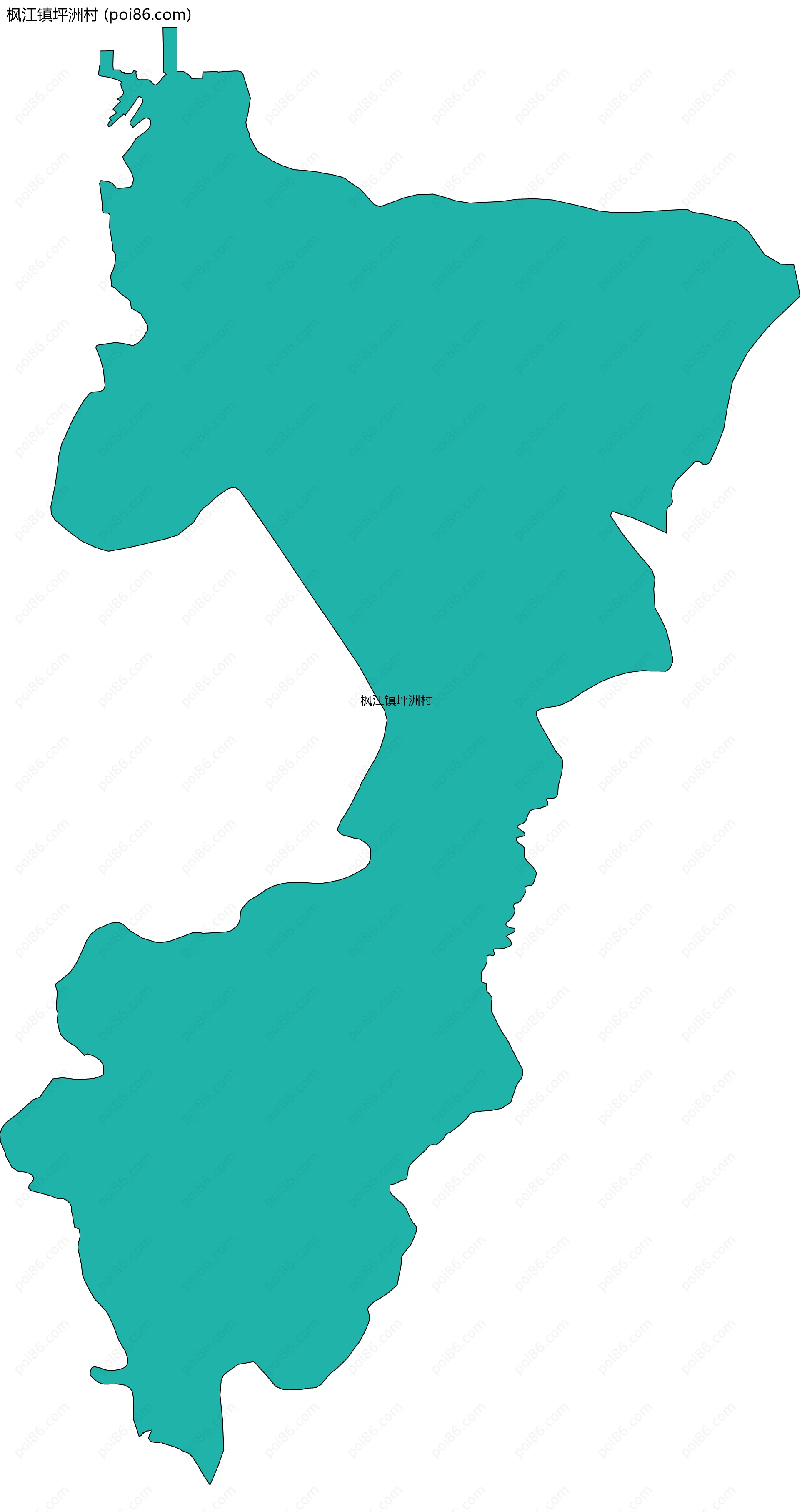 枫江镇坪洲村边界地图