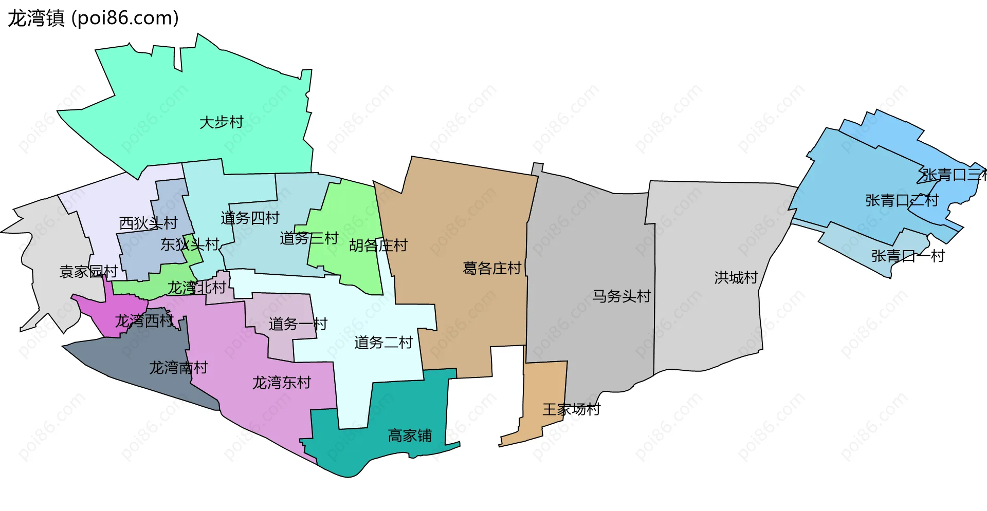 龙湾镇边界地图(五级行政区划)