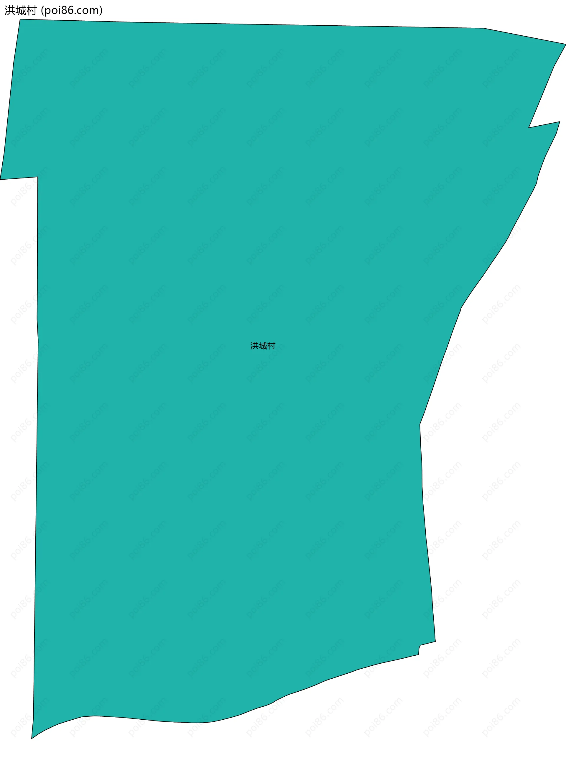 洪城村边界地图