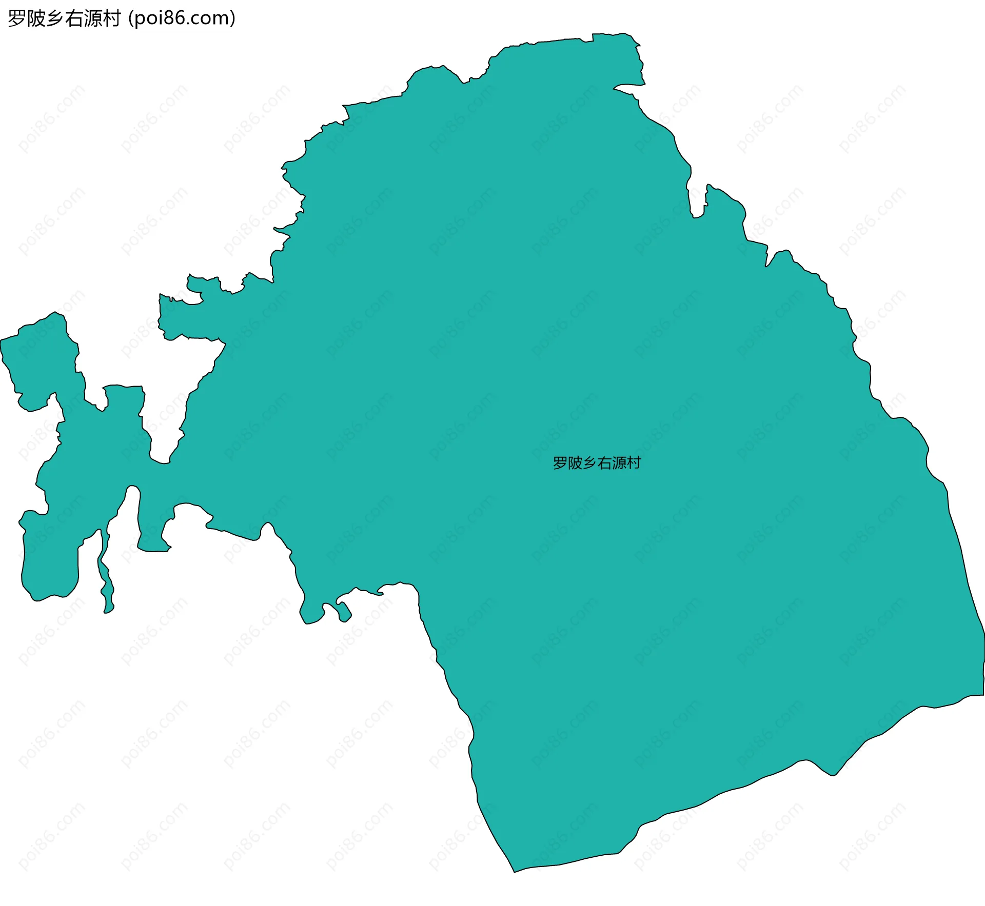 罗陂乡右源村边界地图