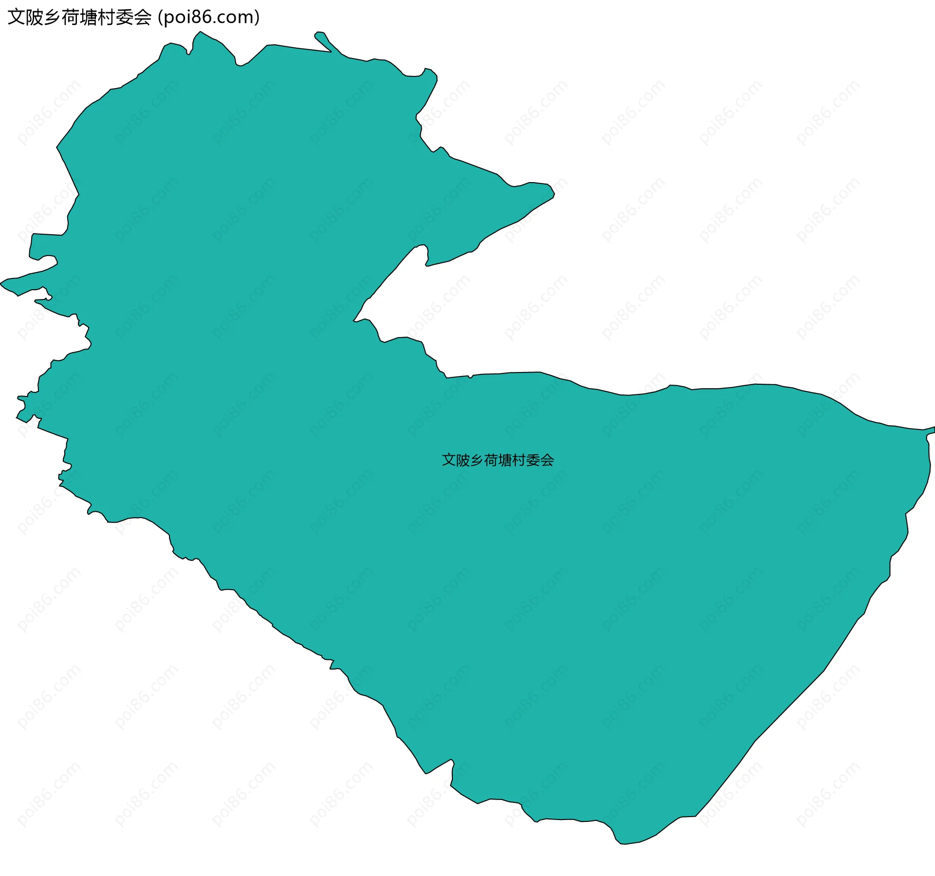 文陂乡荷塘村委会边界地图
