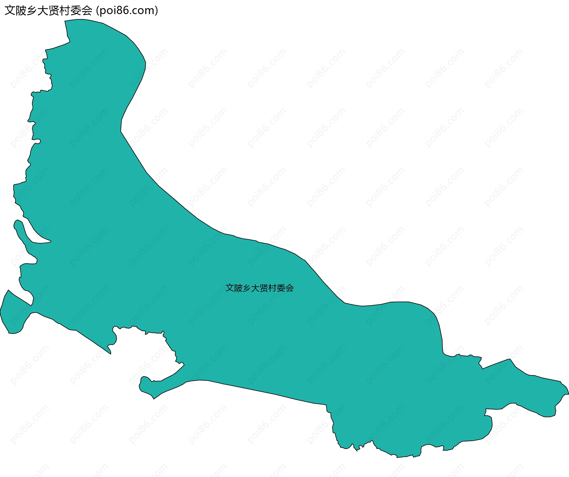 文陂乡大贤村委会边界地图
