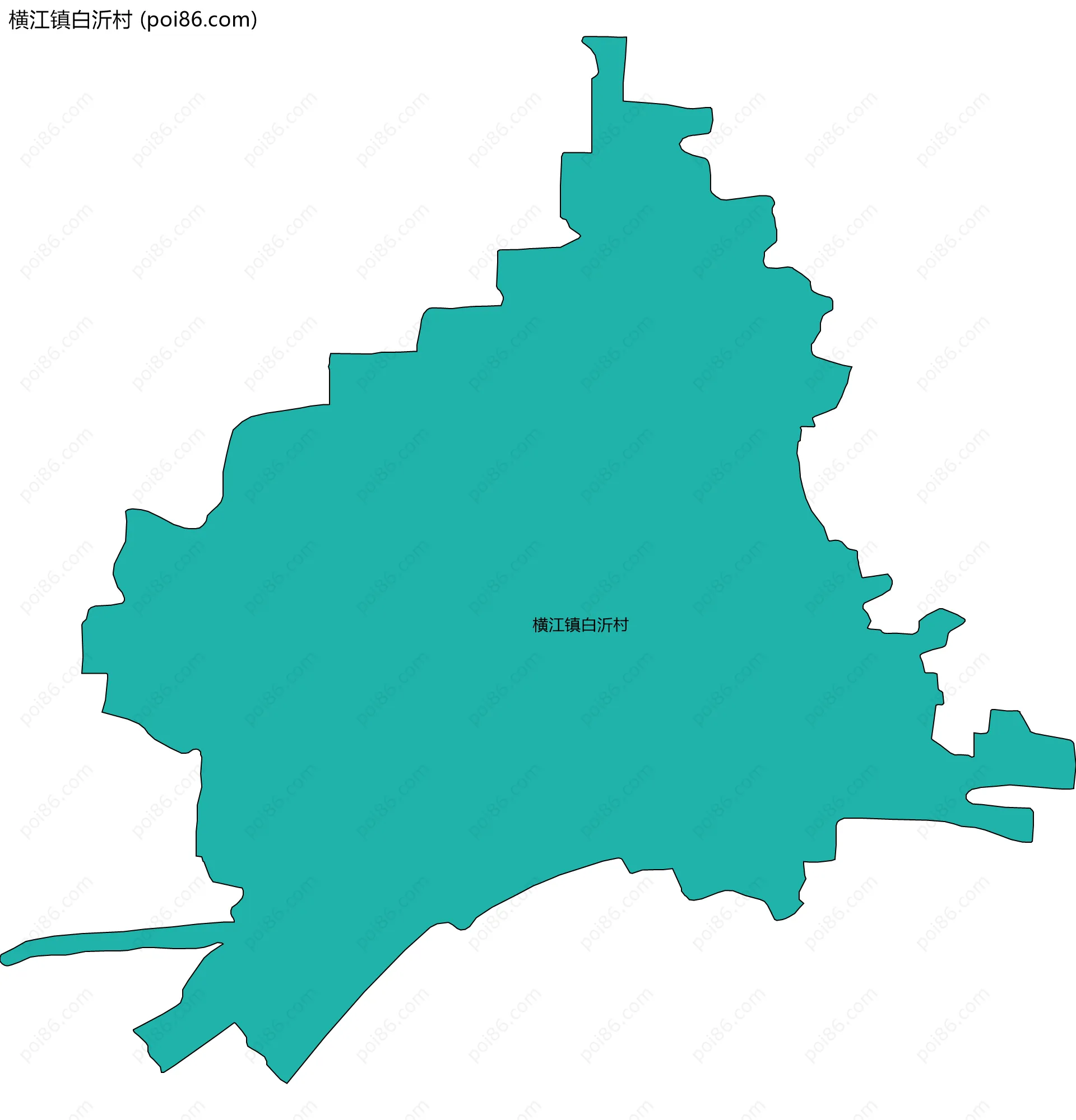 横江镇白沂村边界地图