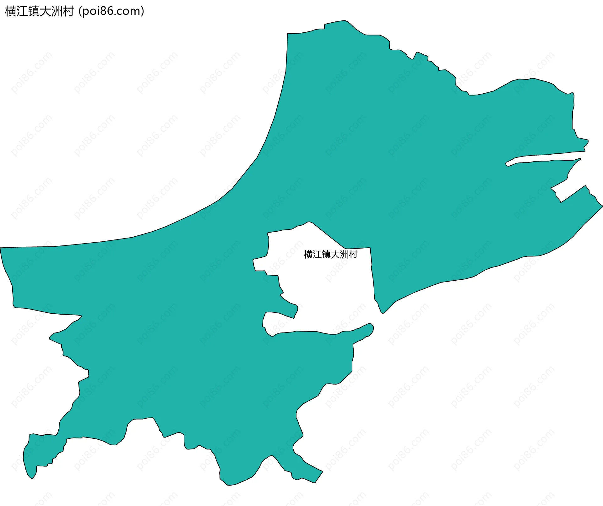 横江镇大洲村边界地图