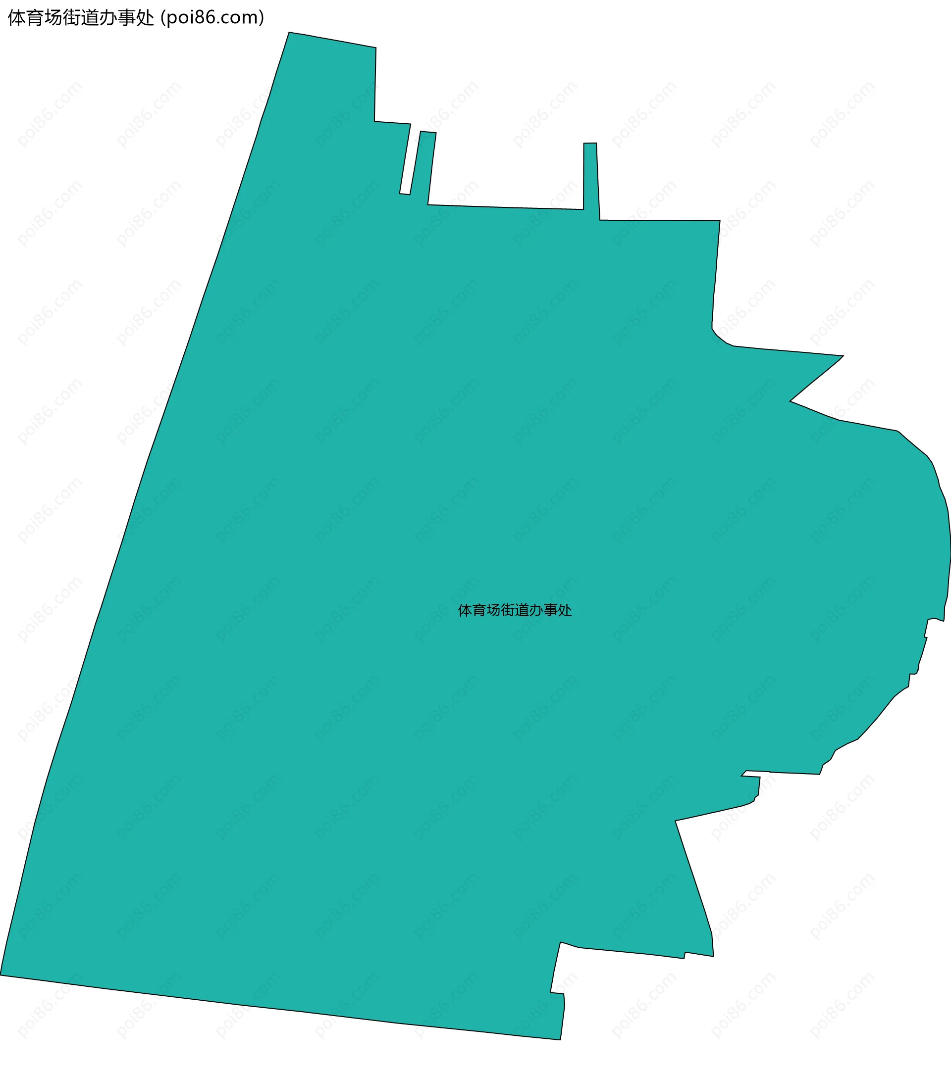 体育场街道办事处边界地图(五级行政区划)