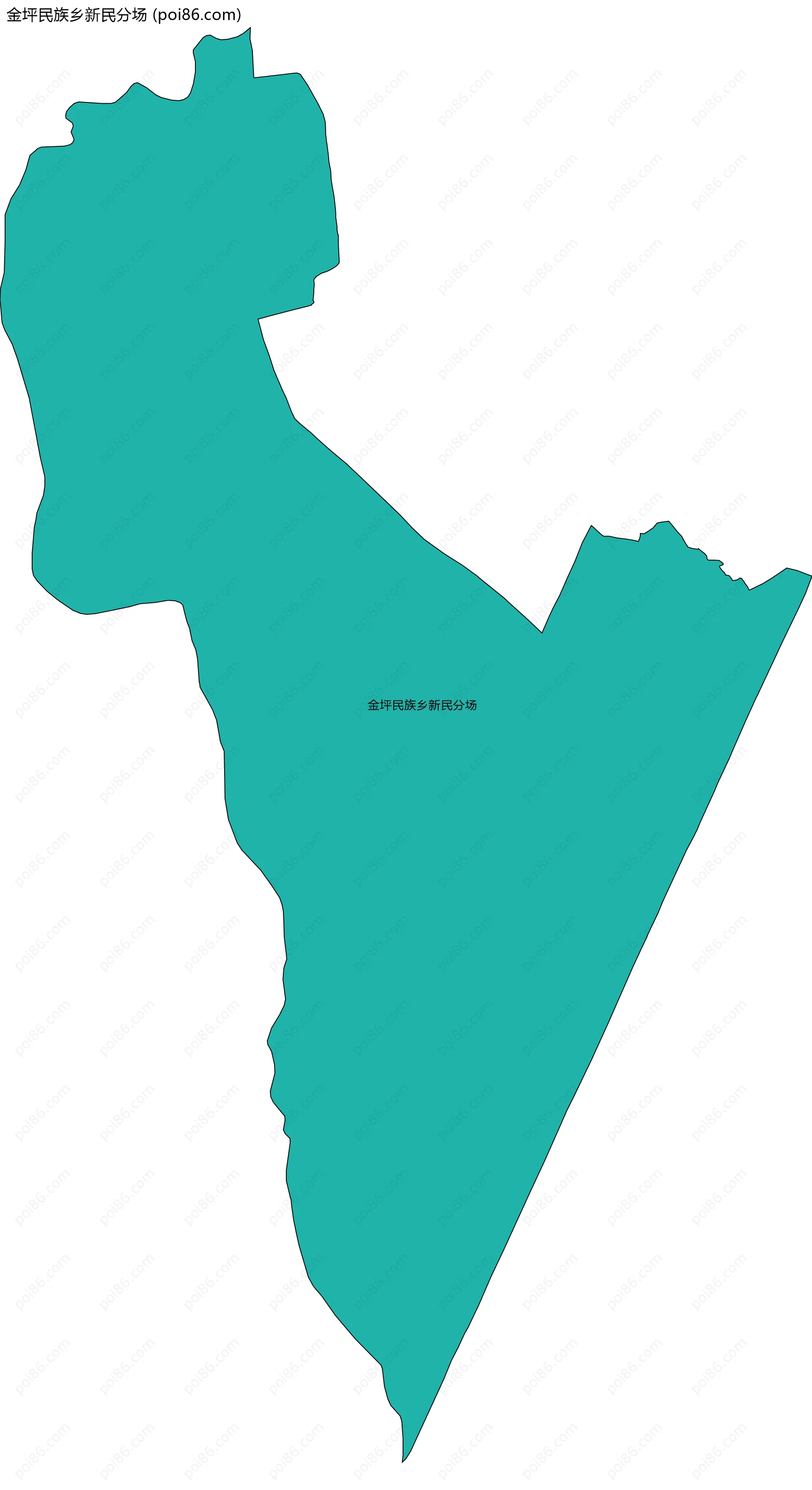 金坪民族乡新民分场边界地图