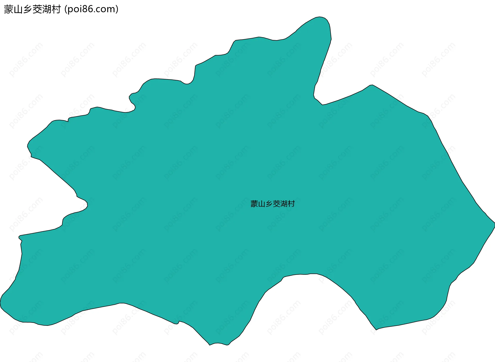 蒙山乡茭湖村边界地图