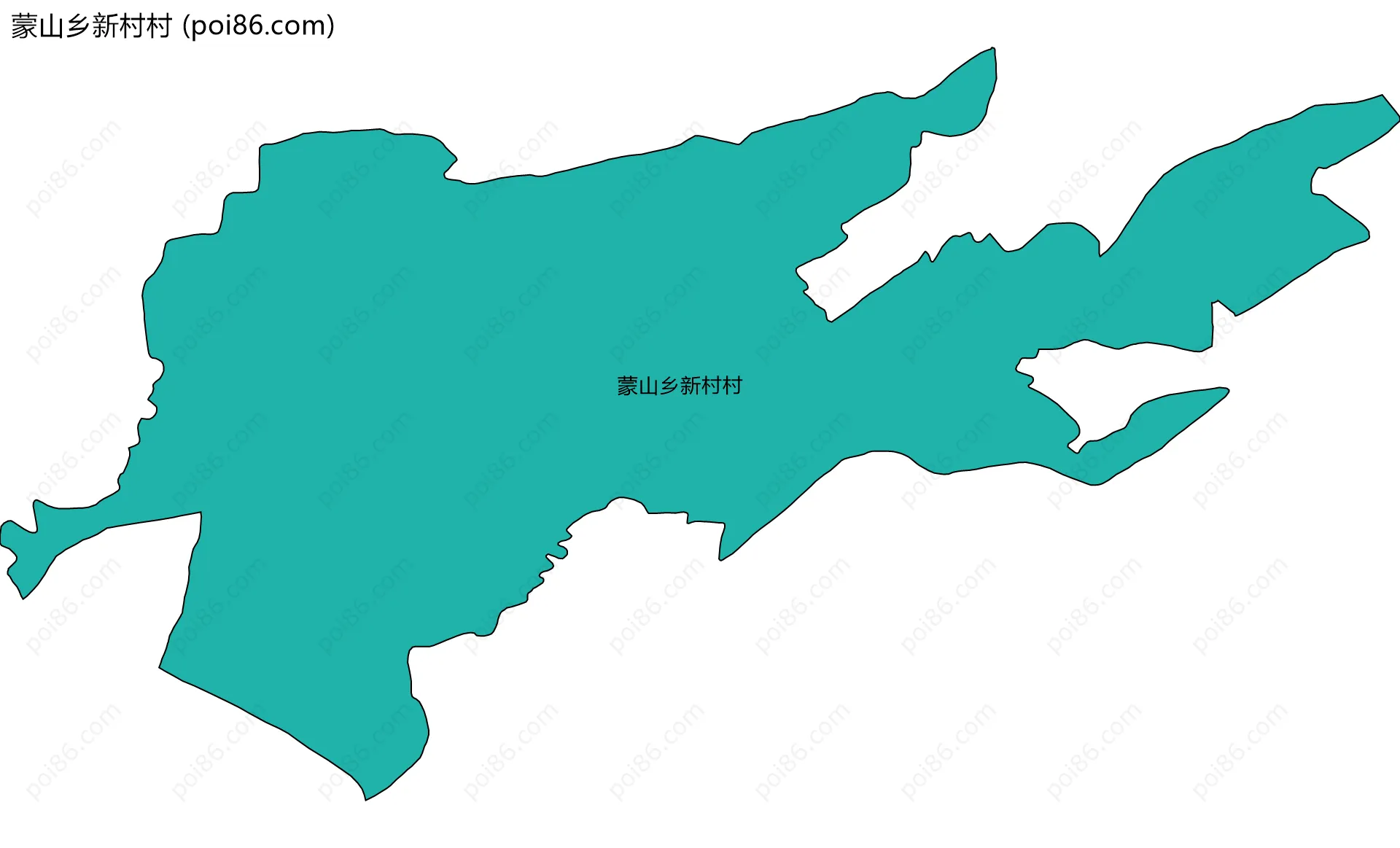蒙山乡新村村边界地图