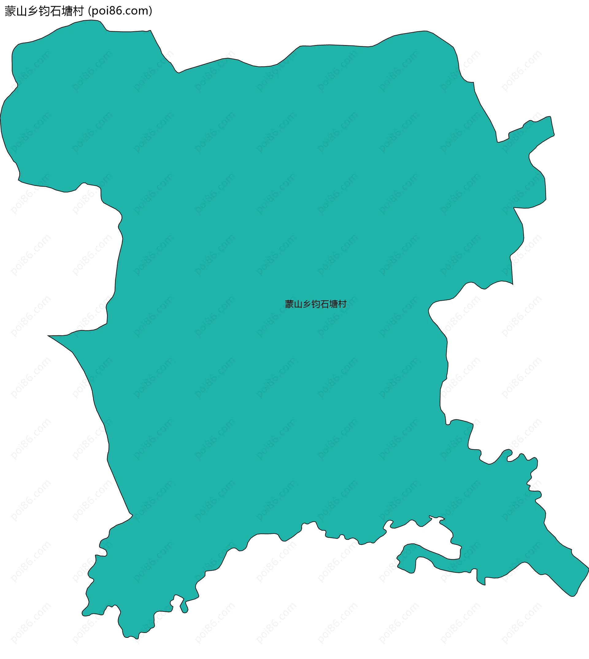 蒙山乡钧石塘村边界地图