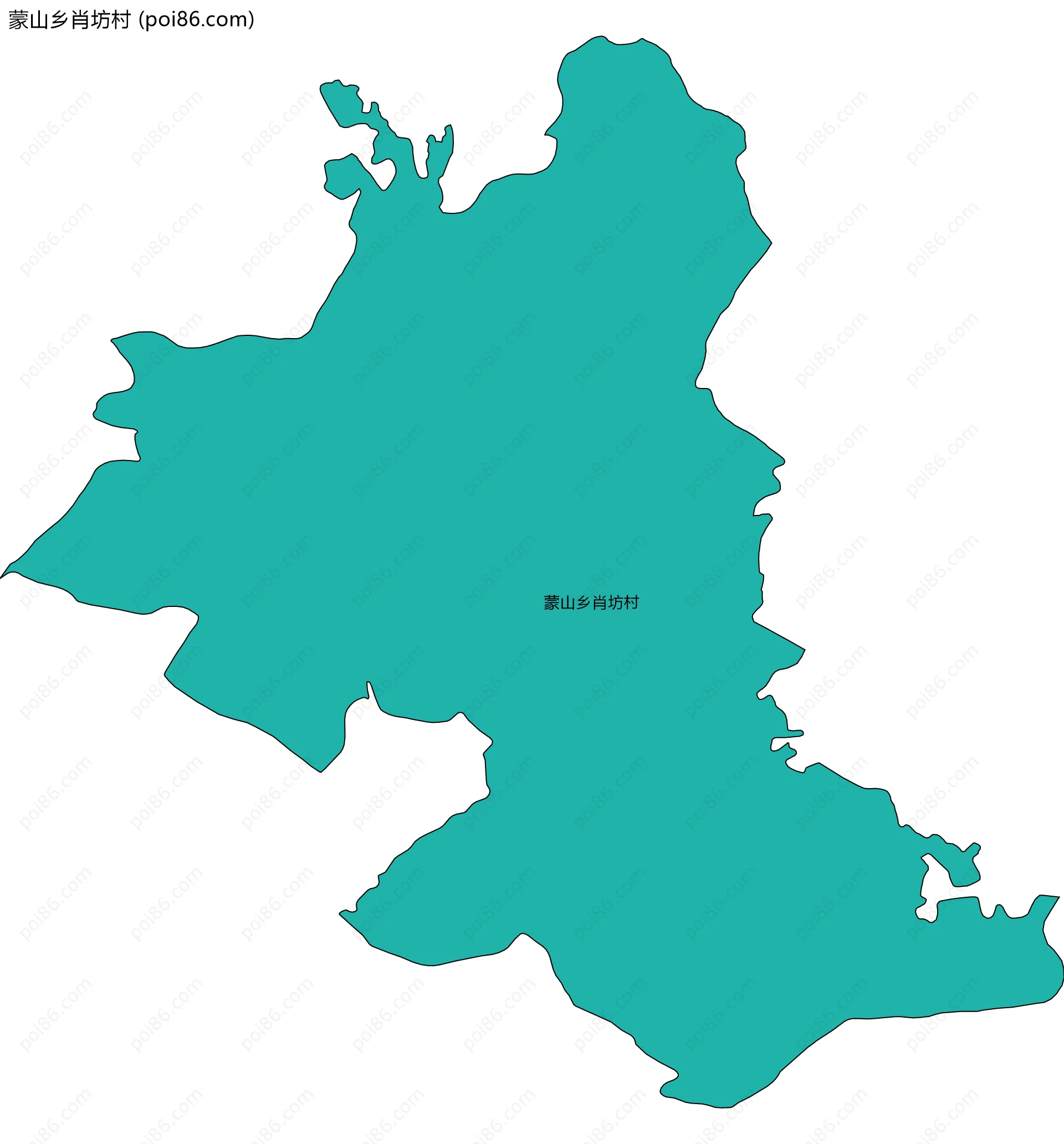 蒙山乡肖坊村边界地图