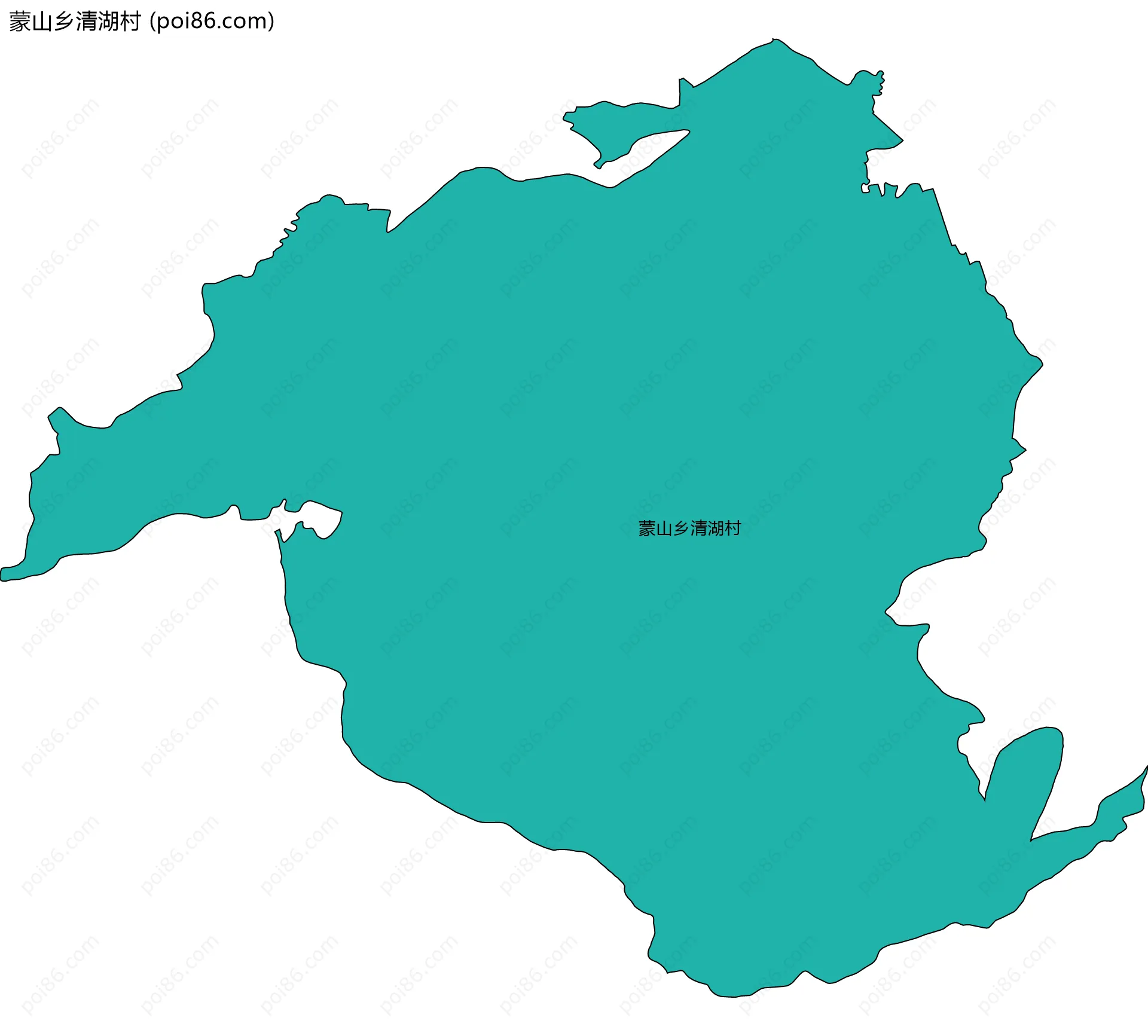 蒙山乡清湖村边界地图