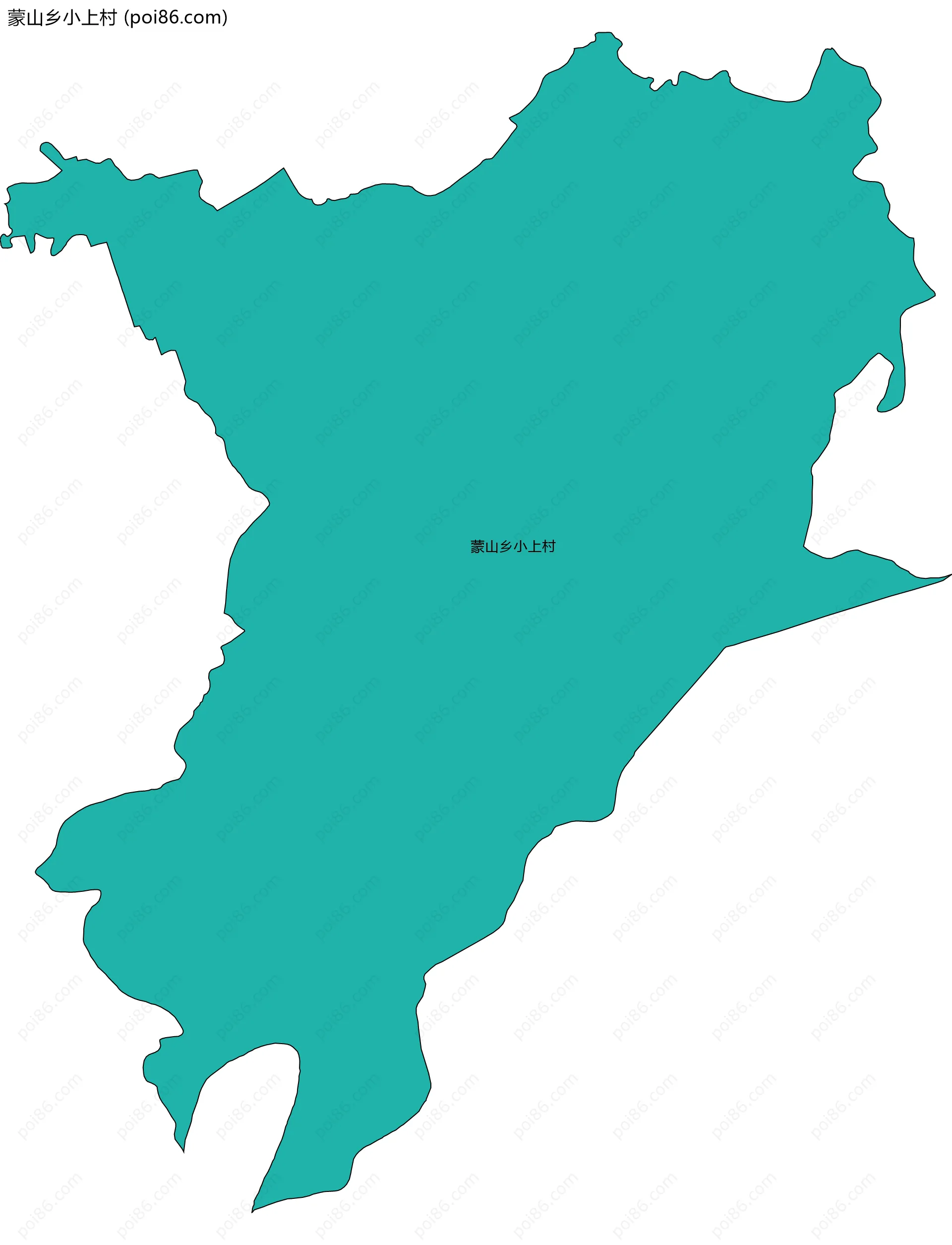 蒙山乡小上村边界地图