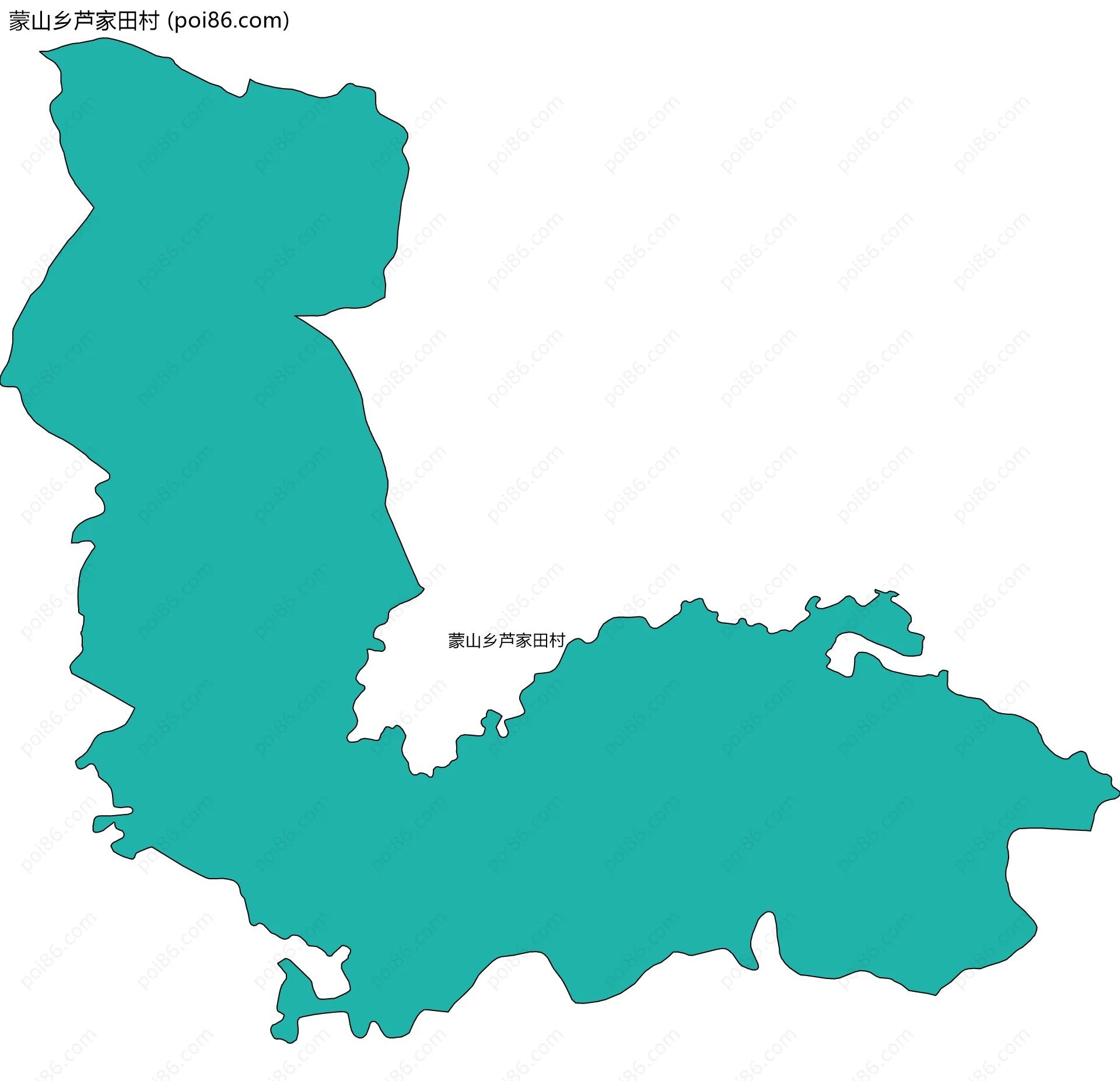 蒙山乡芦家田村边界地图