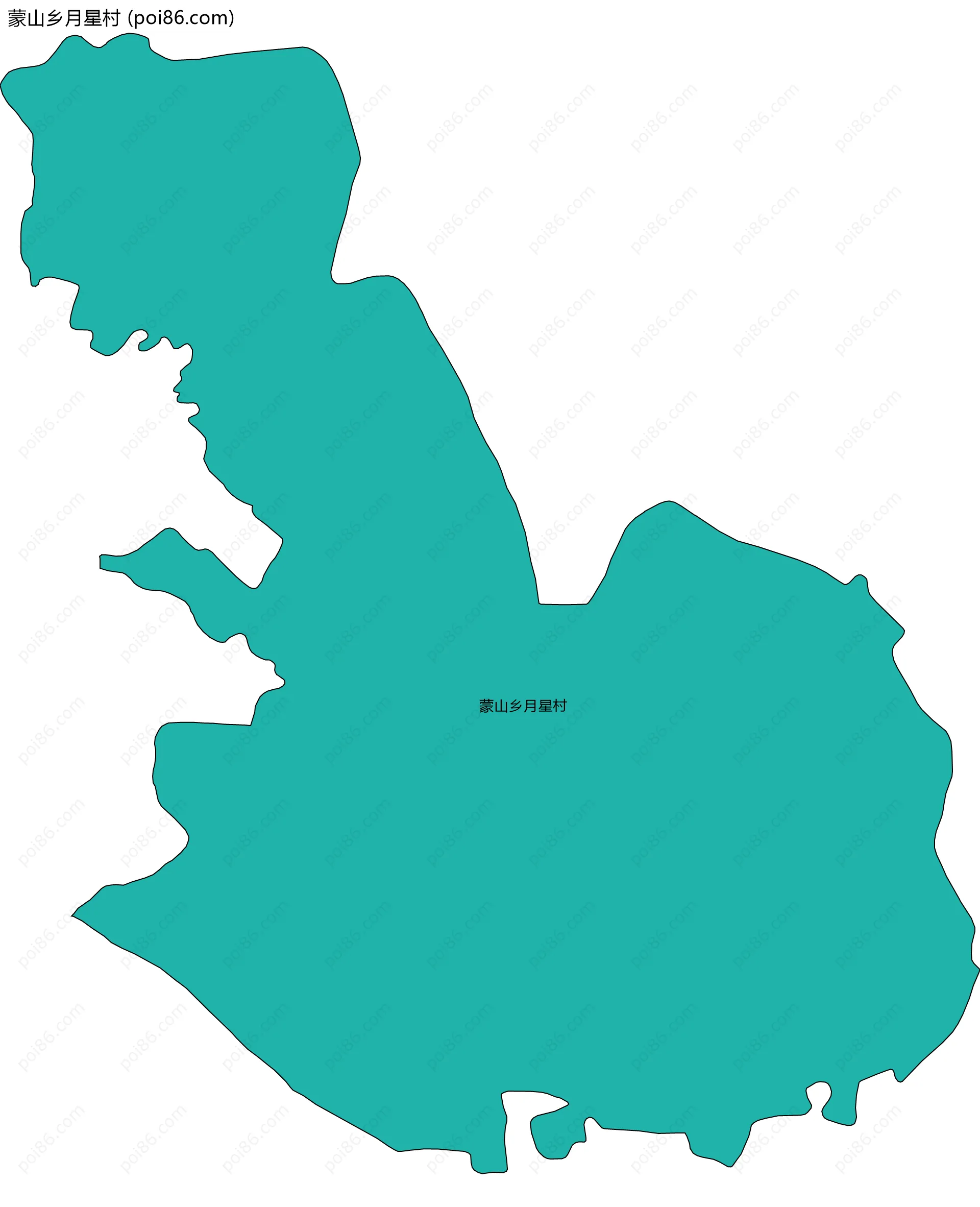 蒙山乡月星村边界地图