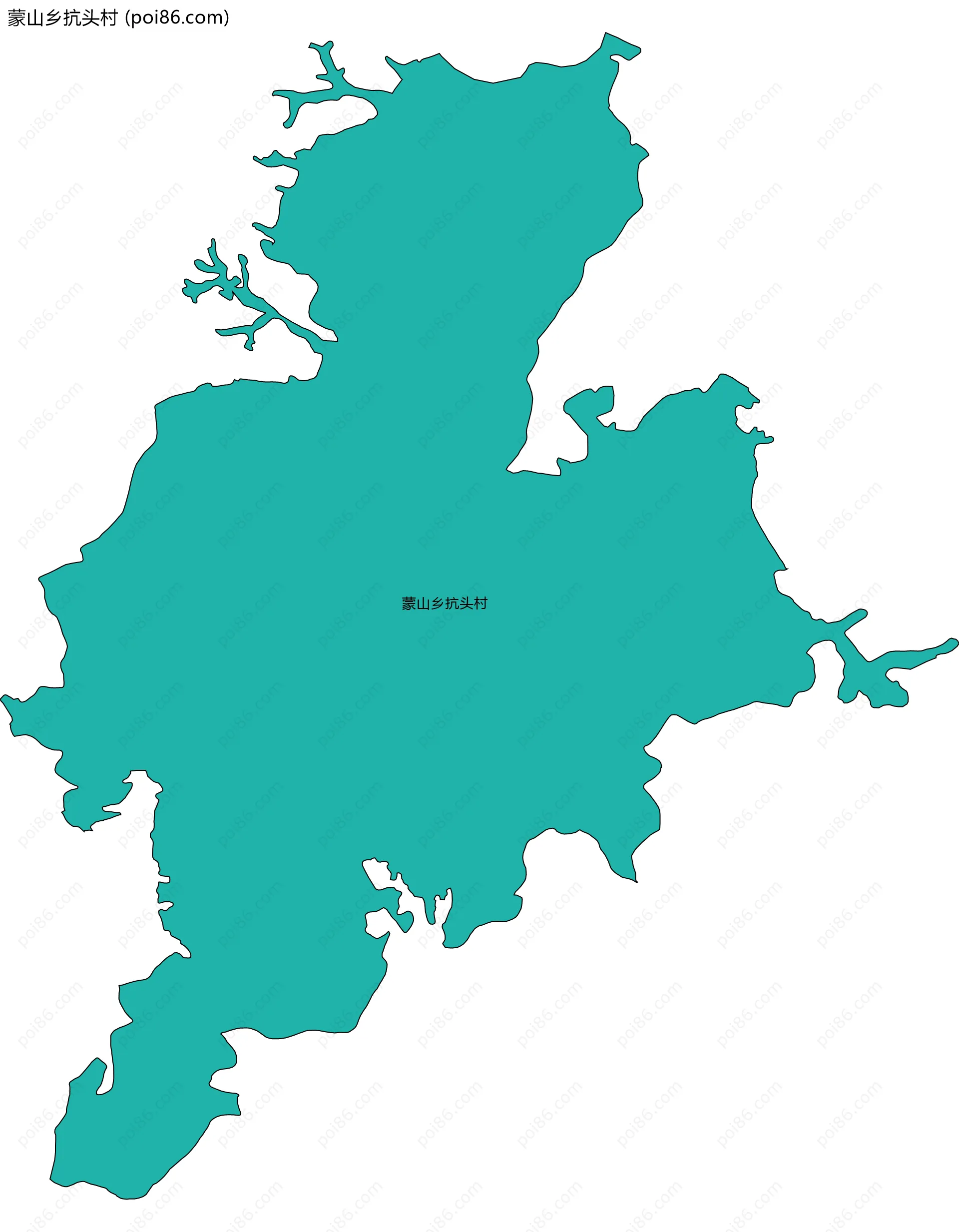 蒙山乡抗头村边界地图