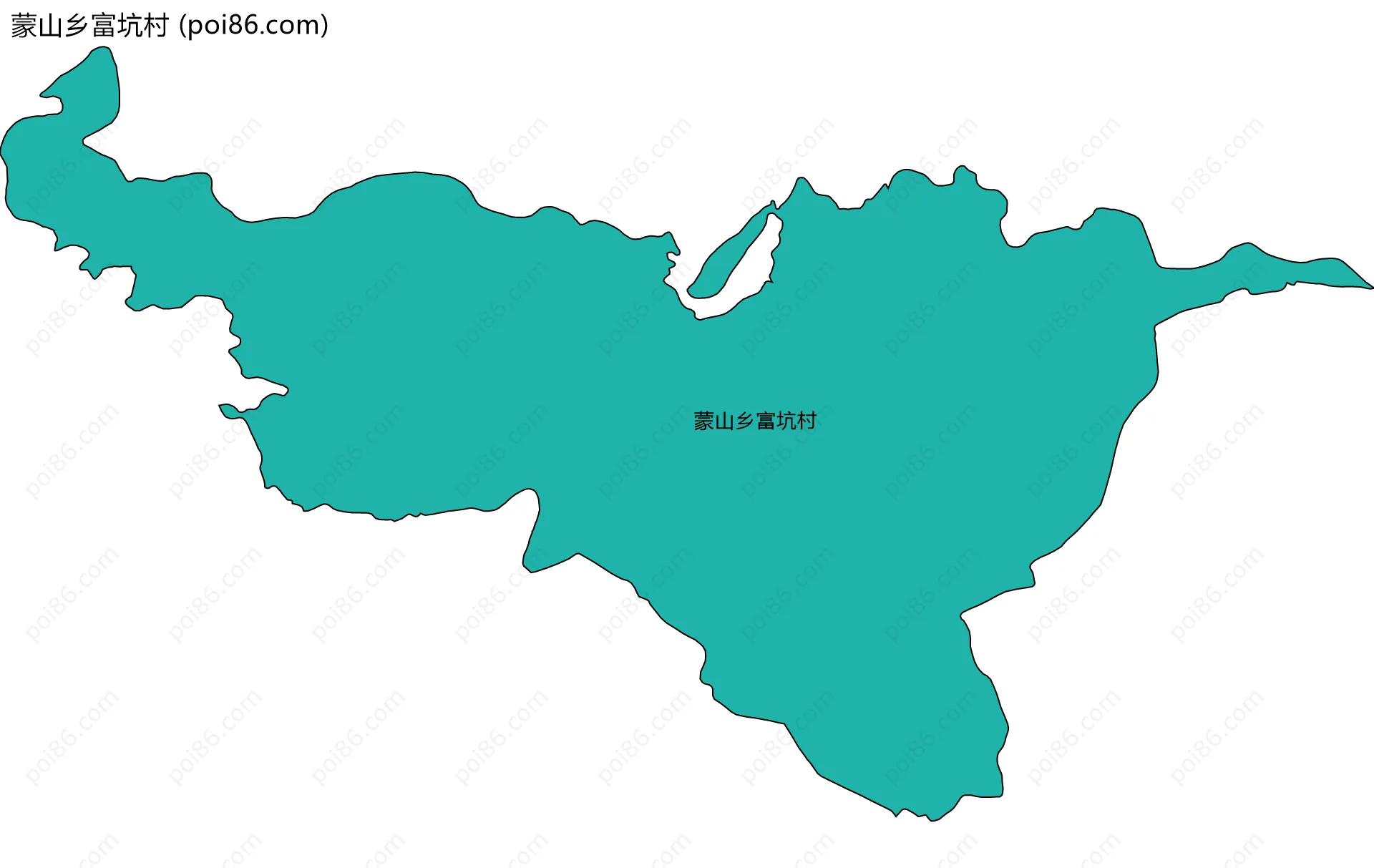 蒙山乡富坑村边界地图