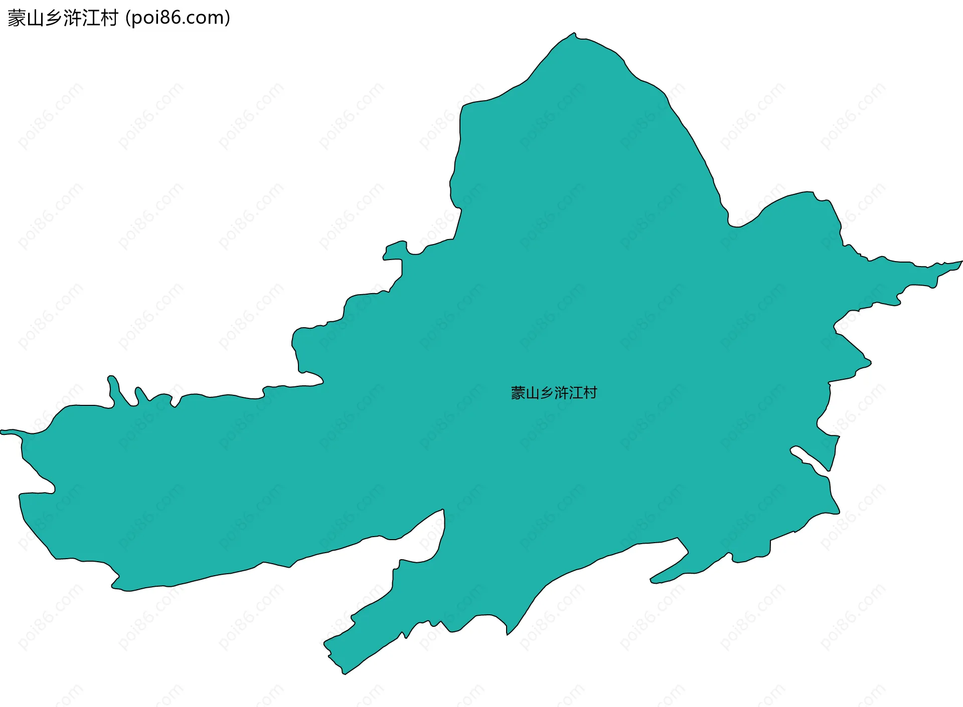 蒙山乡浒江村边界地图