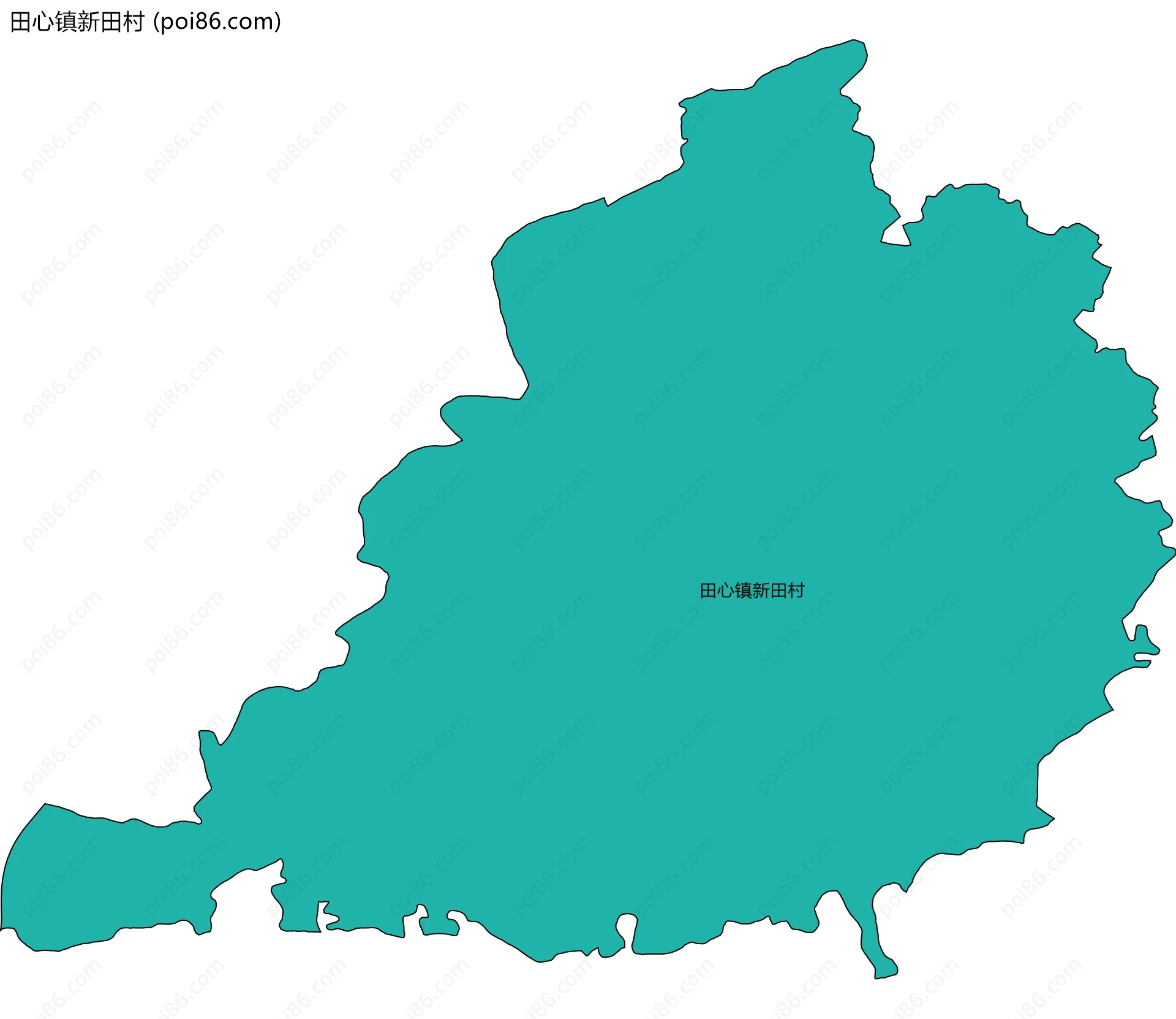 田心镇新田村边界地图