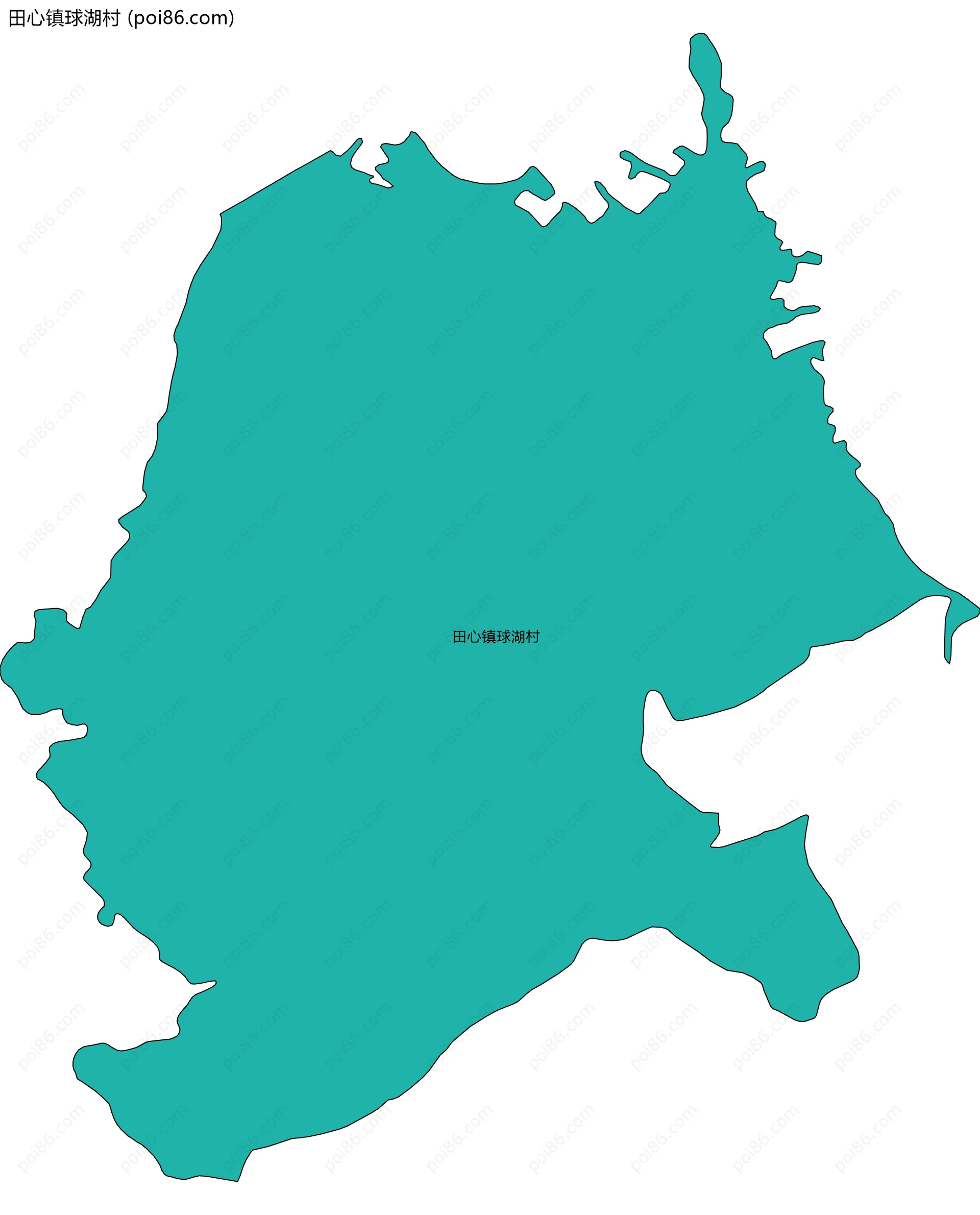田心镇球湖村边界地图