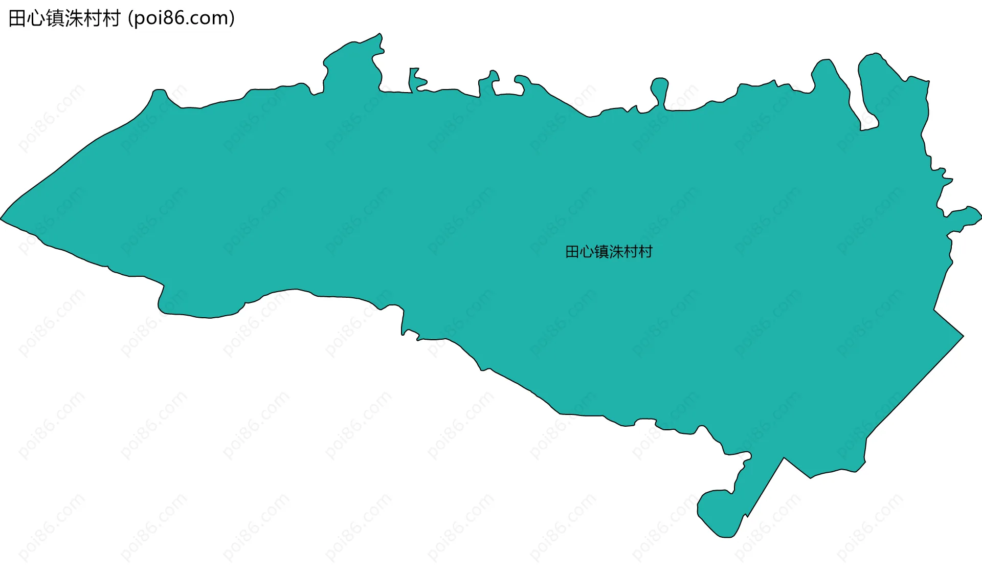 田心镇洙村村边界地图