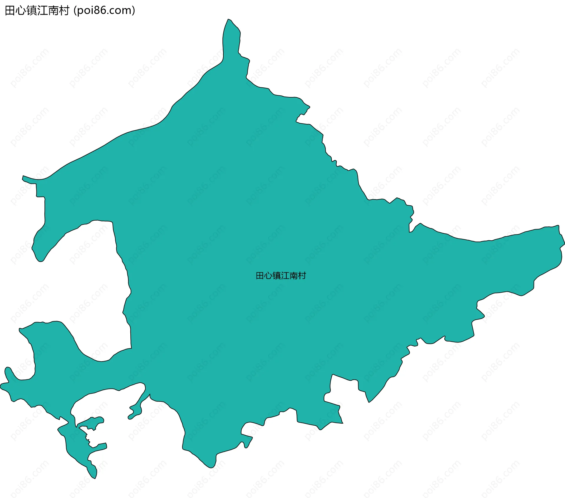 田心镇江南村边界地图