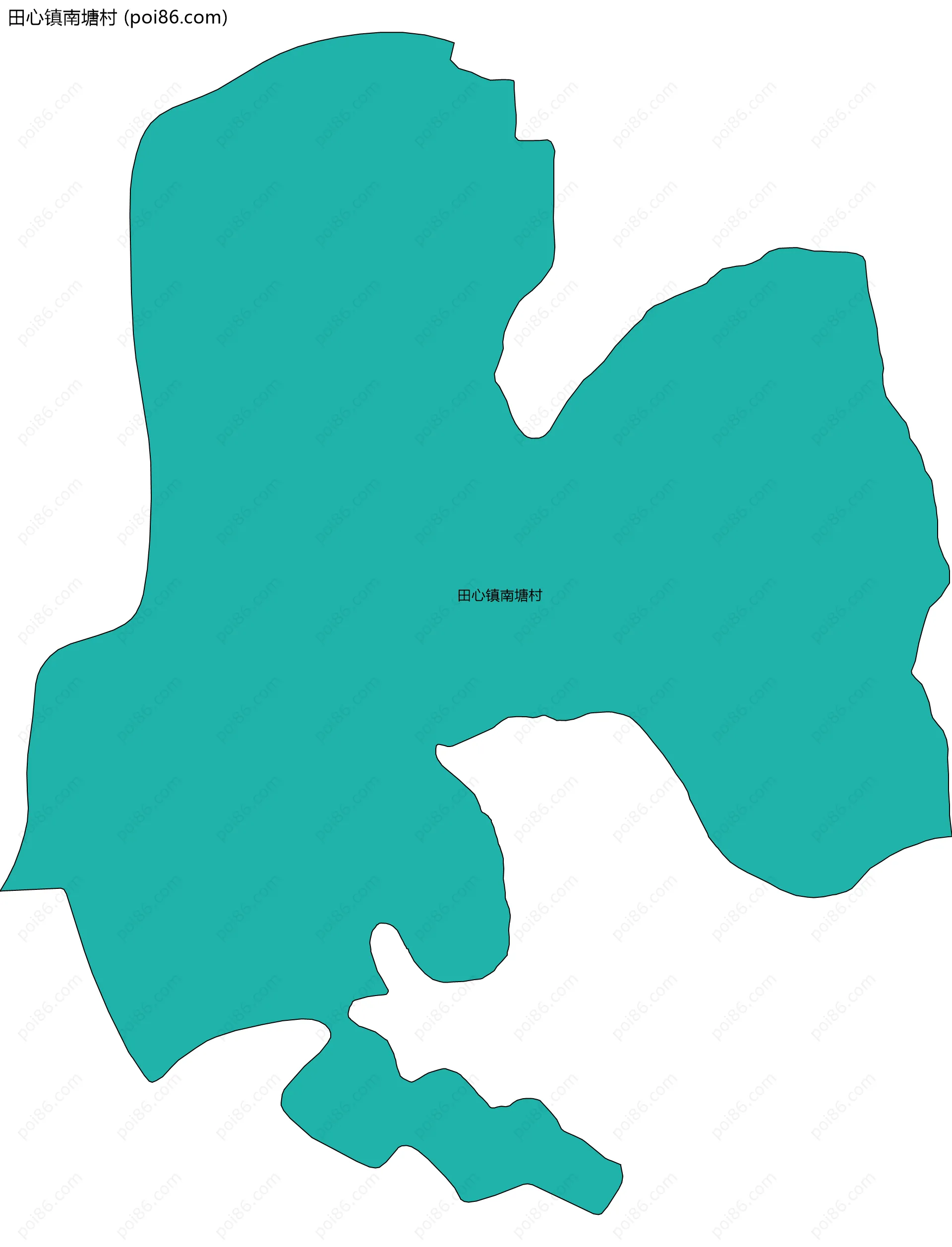 田心镇南塘村边界地图