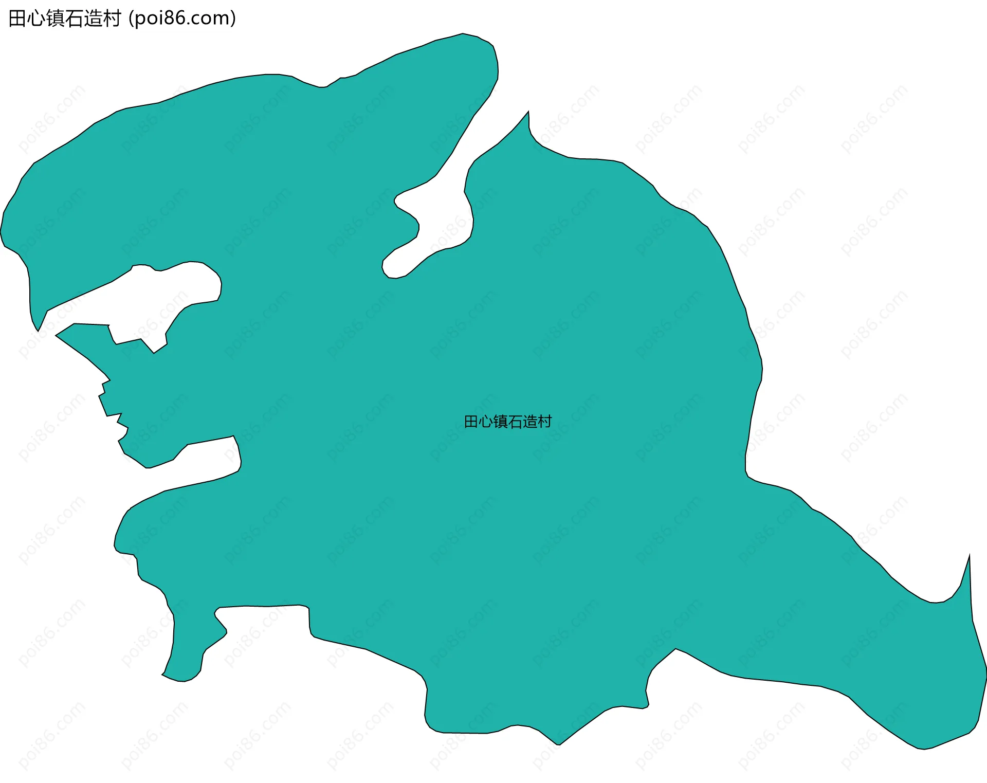 田心镇石造村边界地图