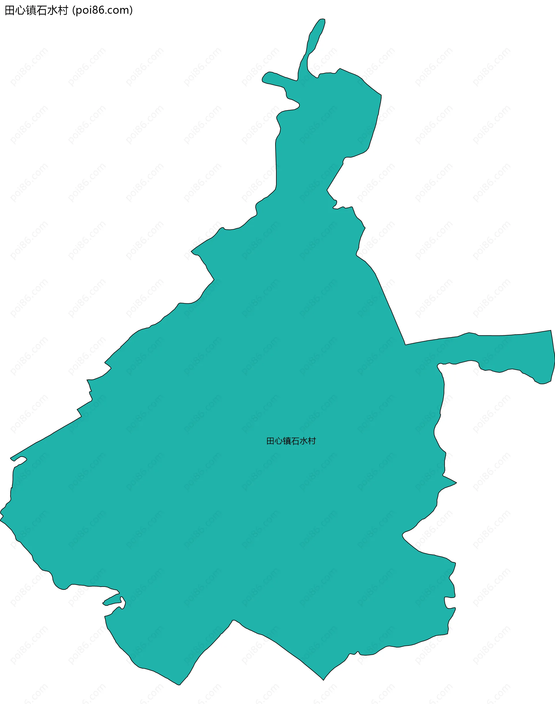 田心镇石水村边界地图