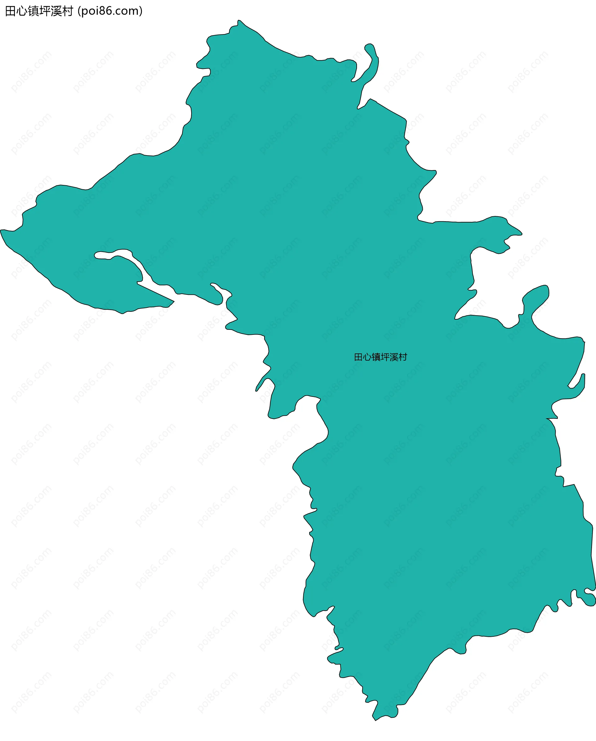 田心镇坪溪村边界地图