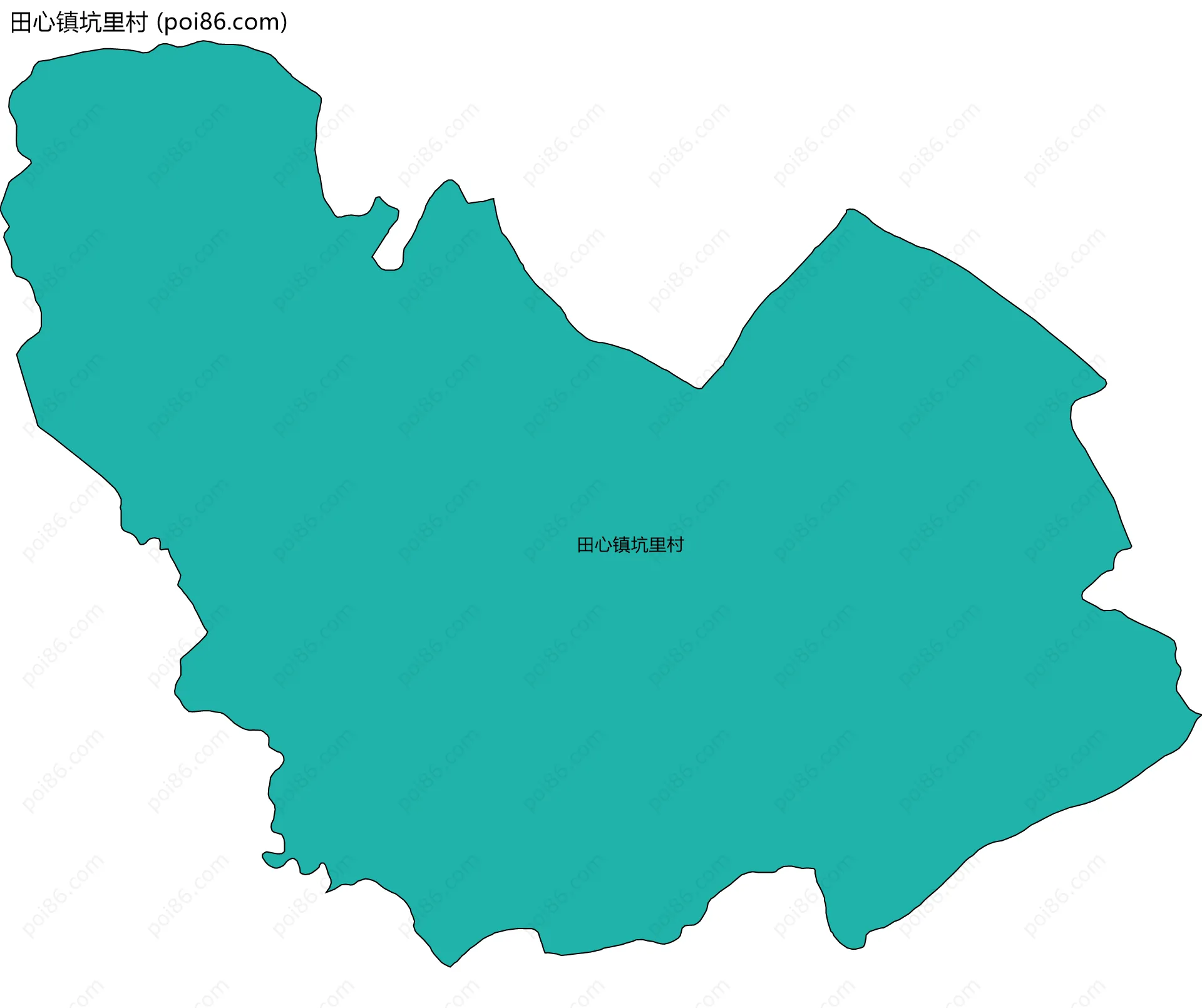 田心镇坑里村边界地图