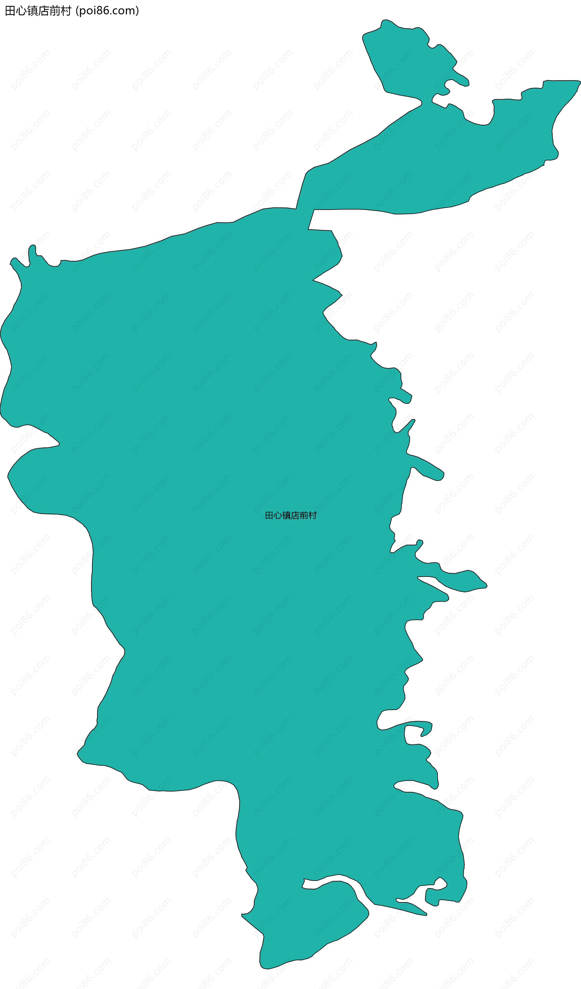 田心镇店前村边界地图