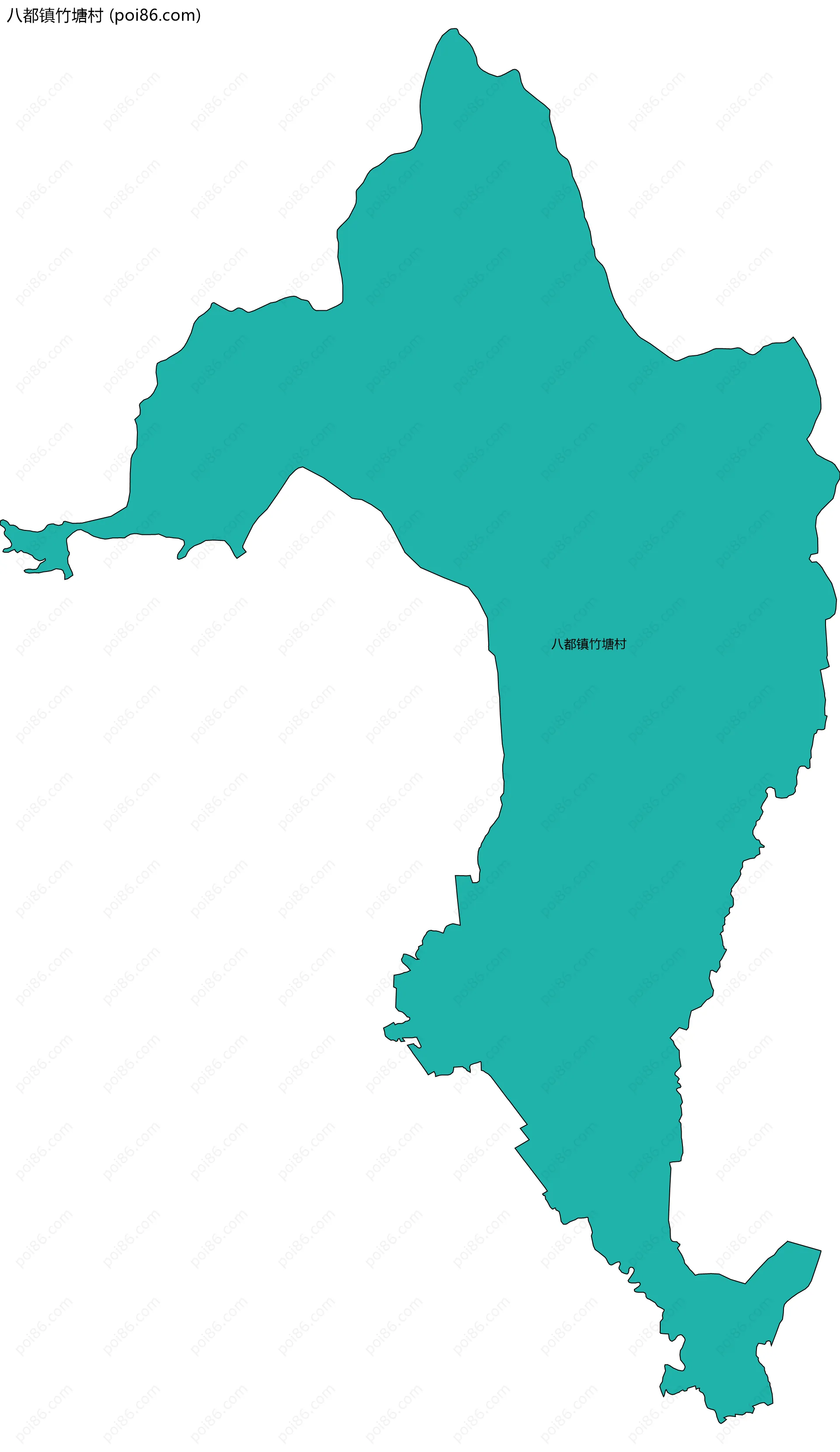 八都镇竹塘村边界地图