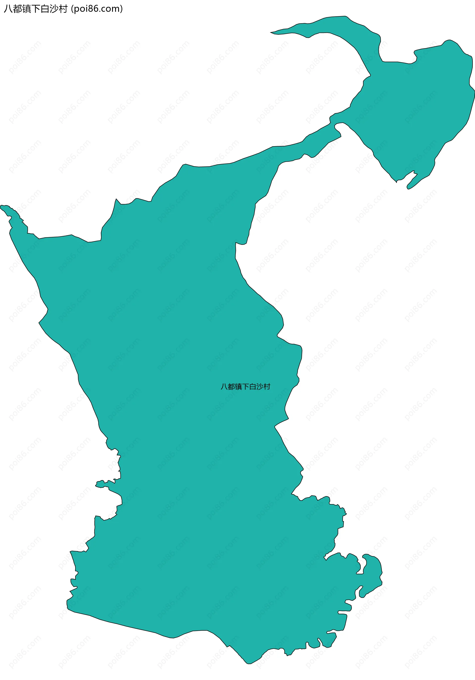 八都镇下白沙村边界地图