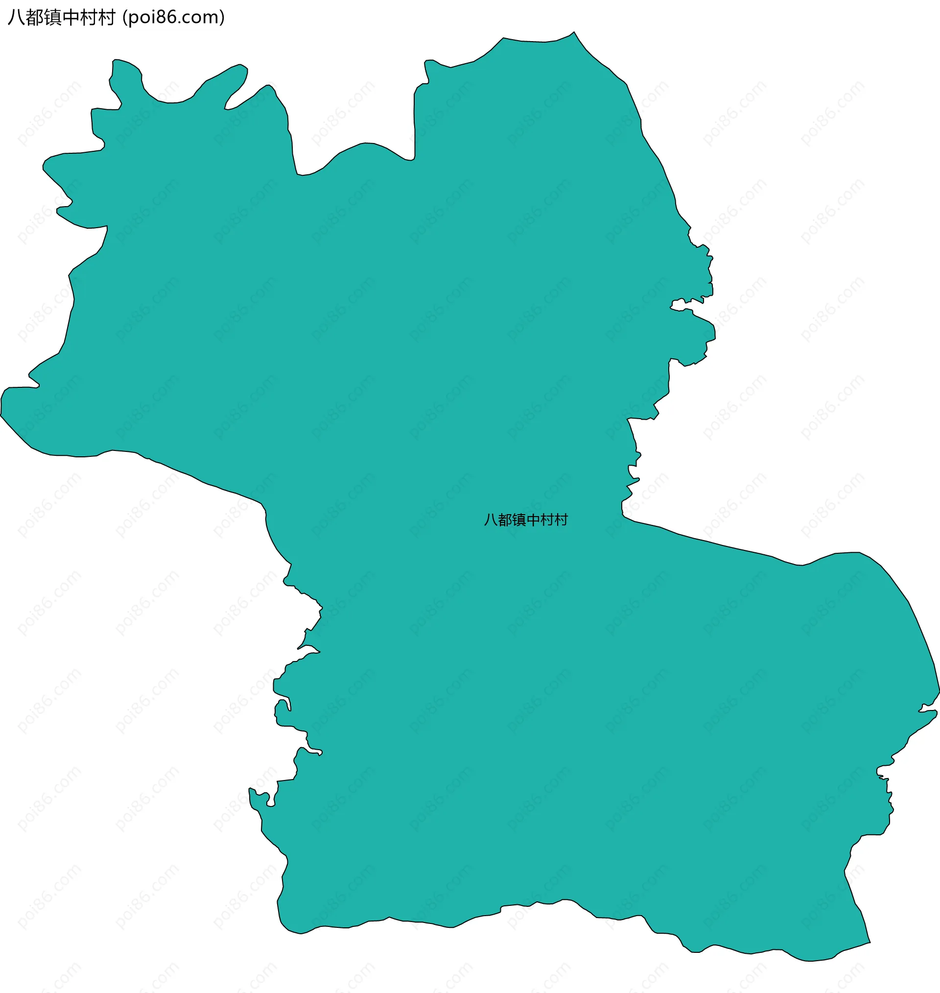 八都镇中村村边界地图