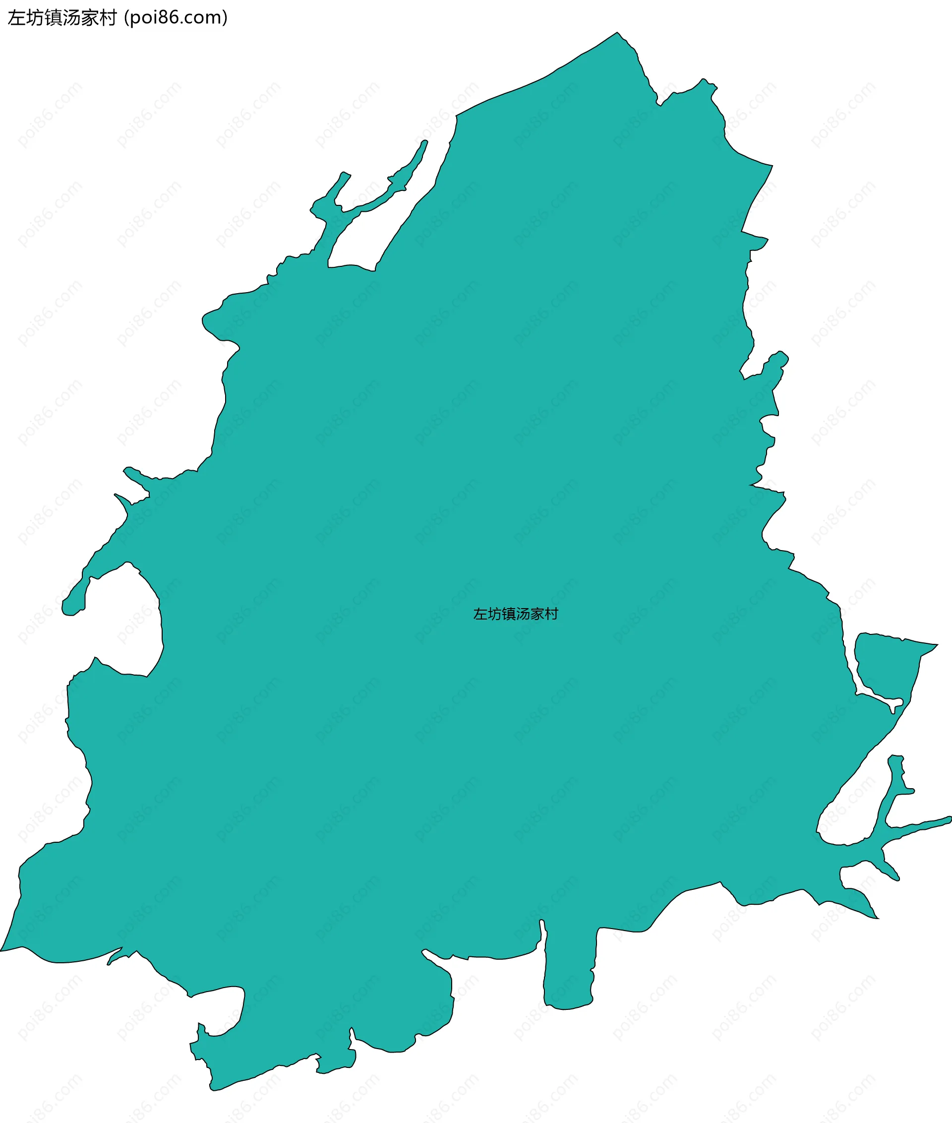 左坊镇汤家村边界地图