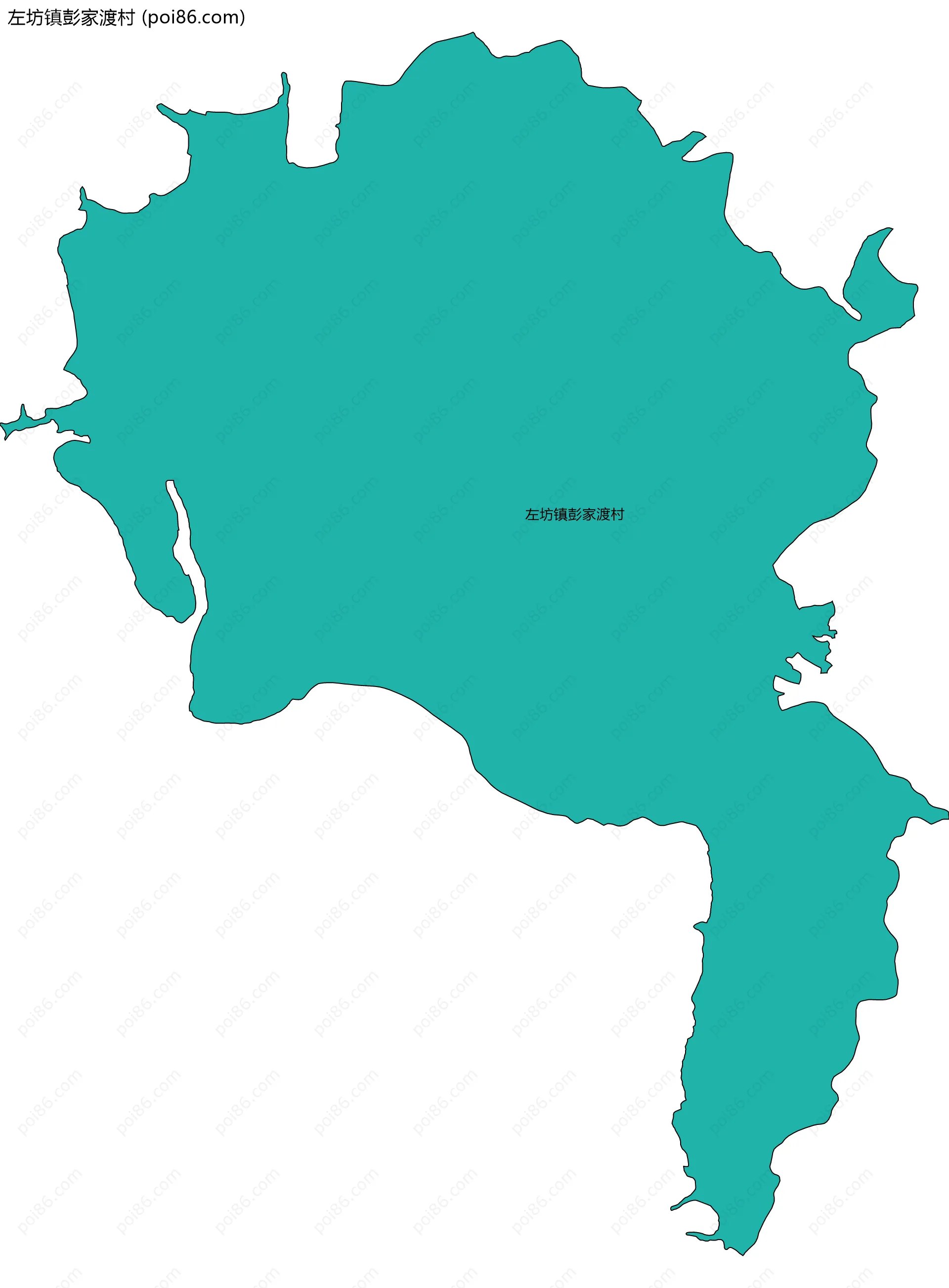 左坊镇彭家渡村边界地图