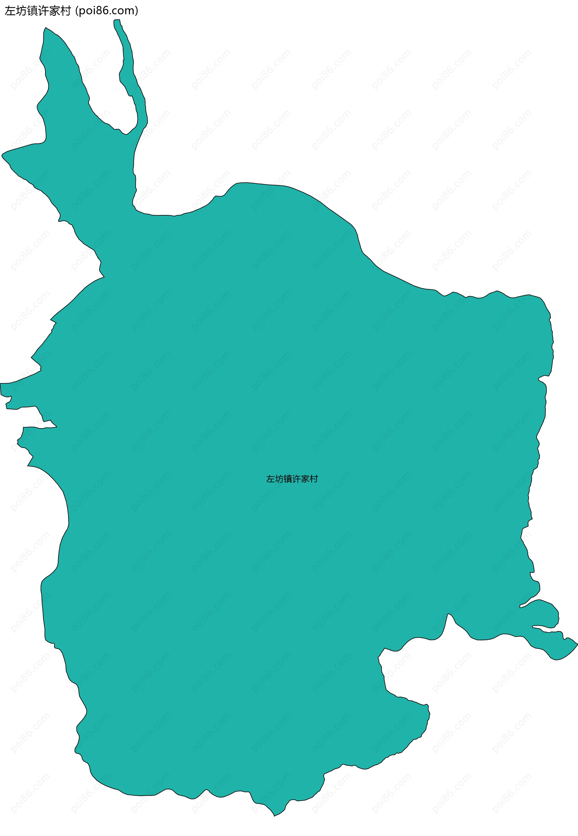 左坊镇许家村边界地图