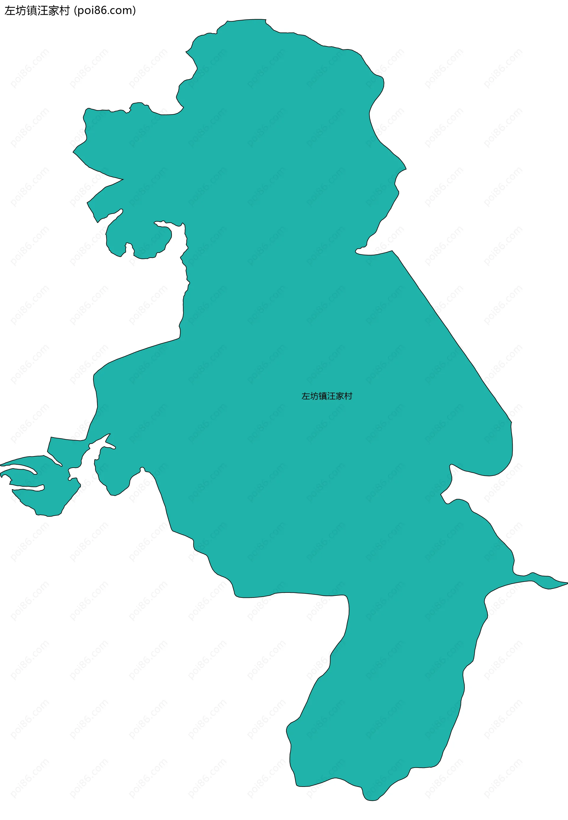 左坊镇汪家村边界地图