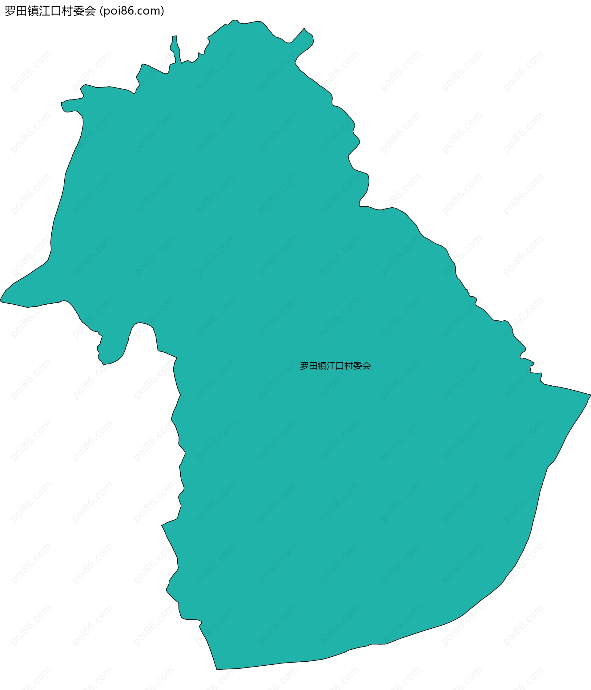 罗田镇江口村委会边界地图