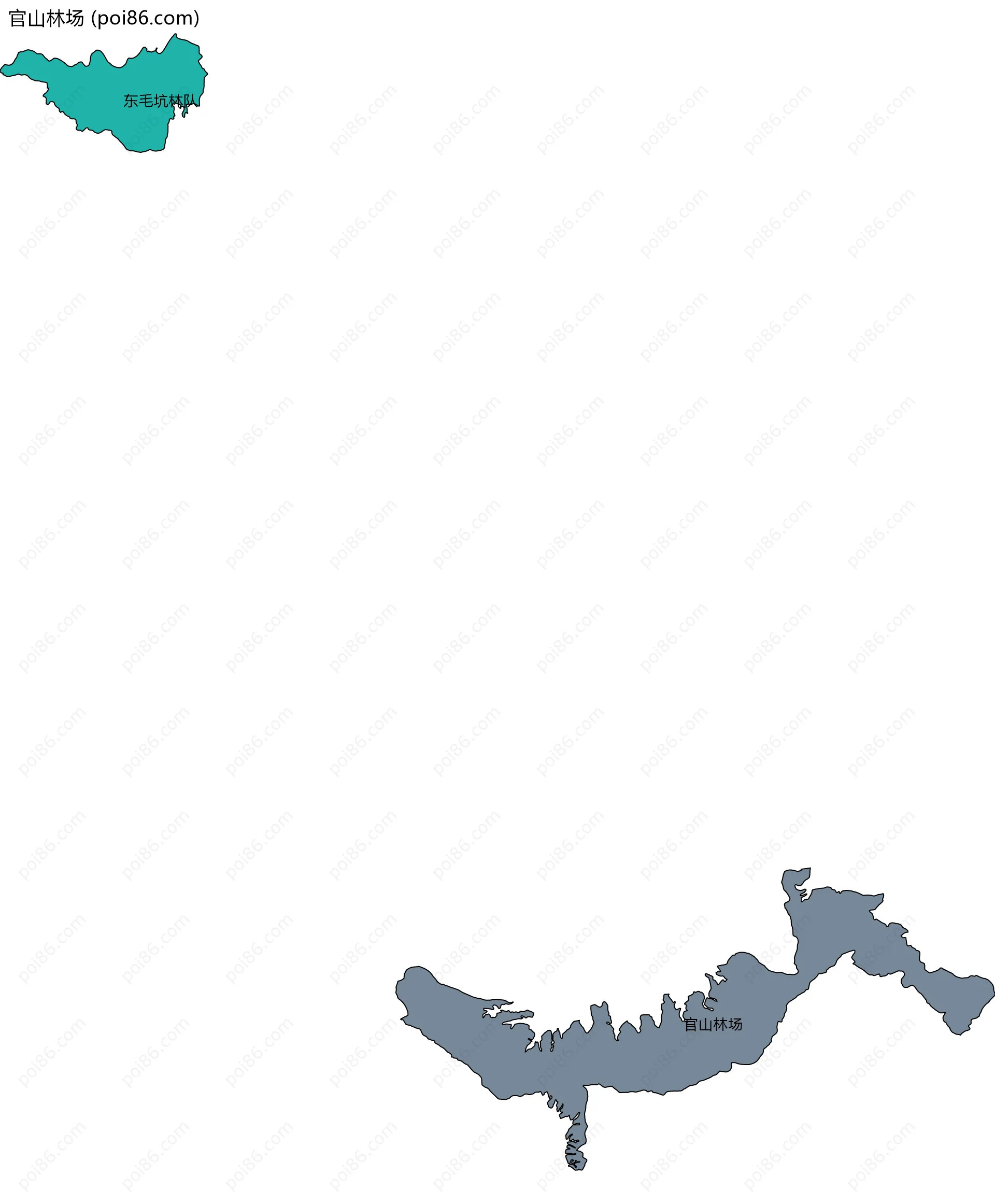官山林场边界地图(五级行政区划)