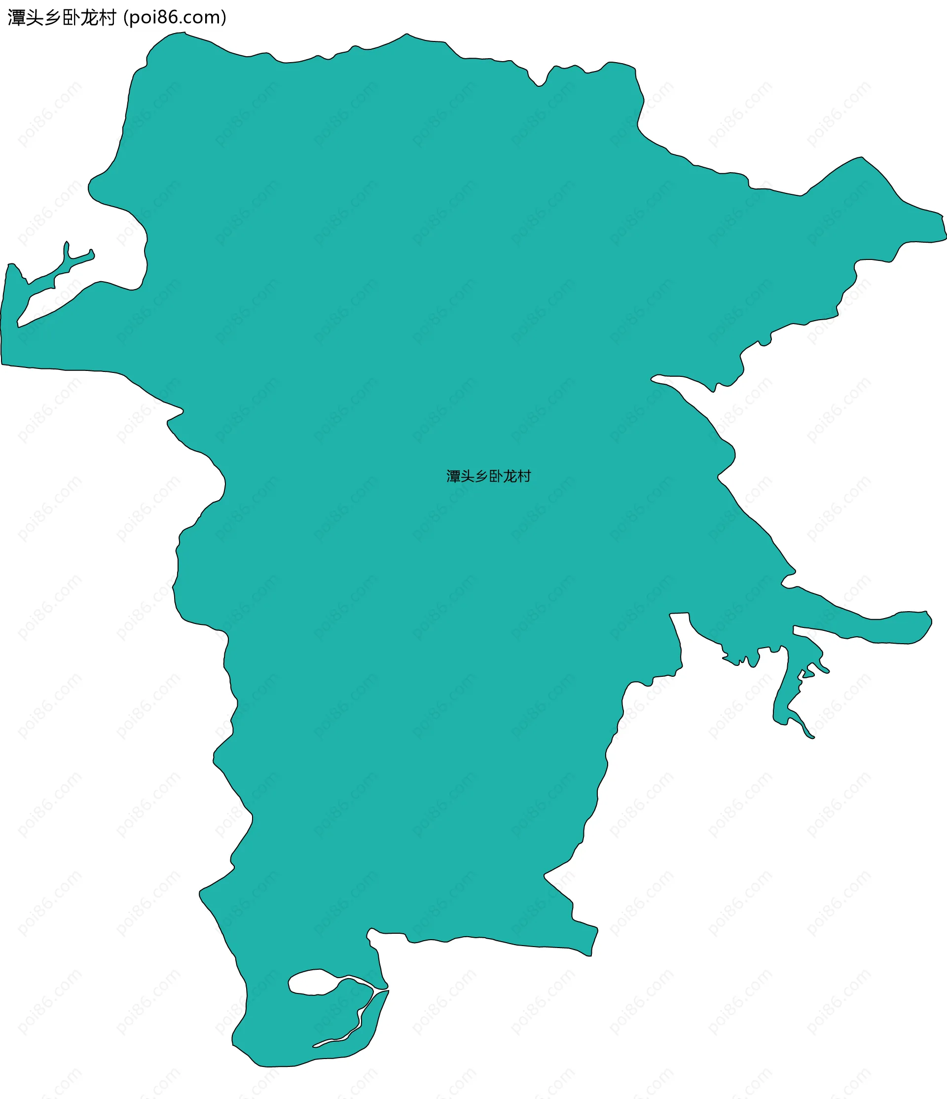 潭头乡卧龙村边界地图