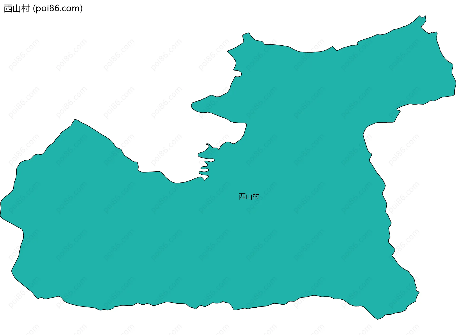 西山村边界地图