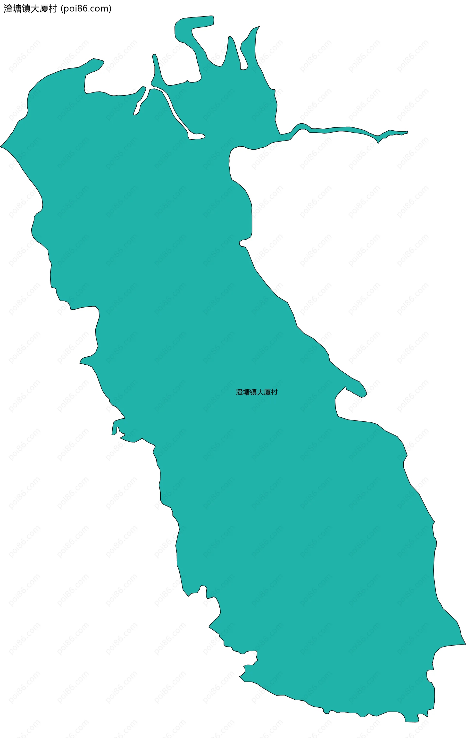 澄塘镇大厦村边界地图