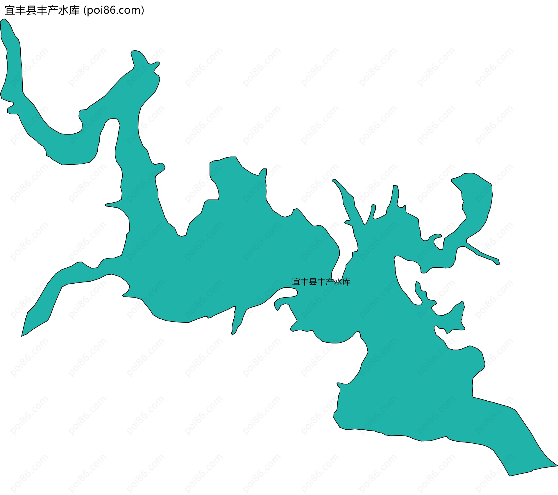宜丰县丰产水库边界地图