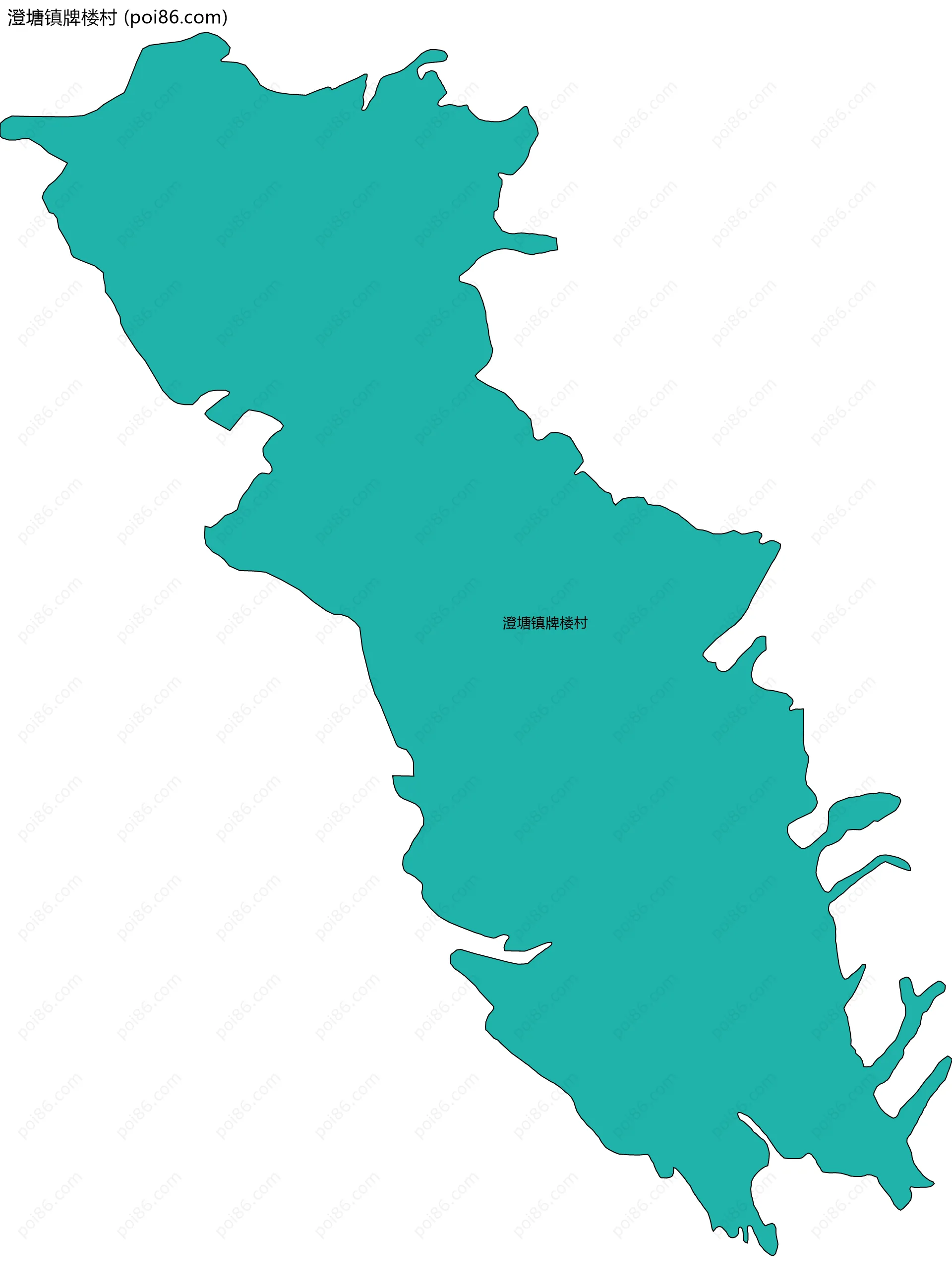 澄塘镇牌楼村边界地图
