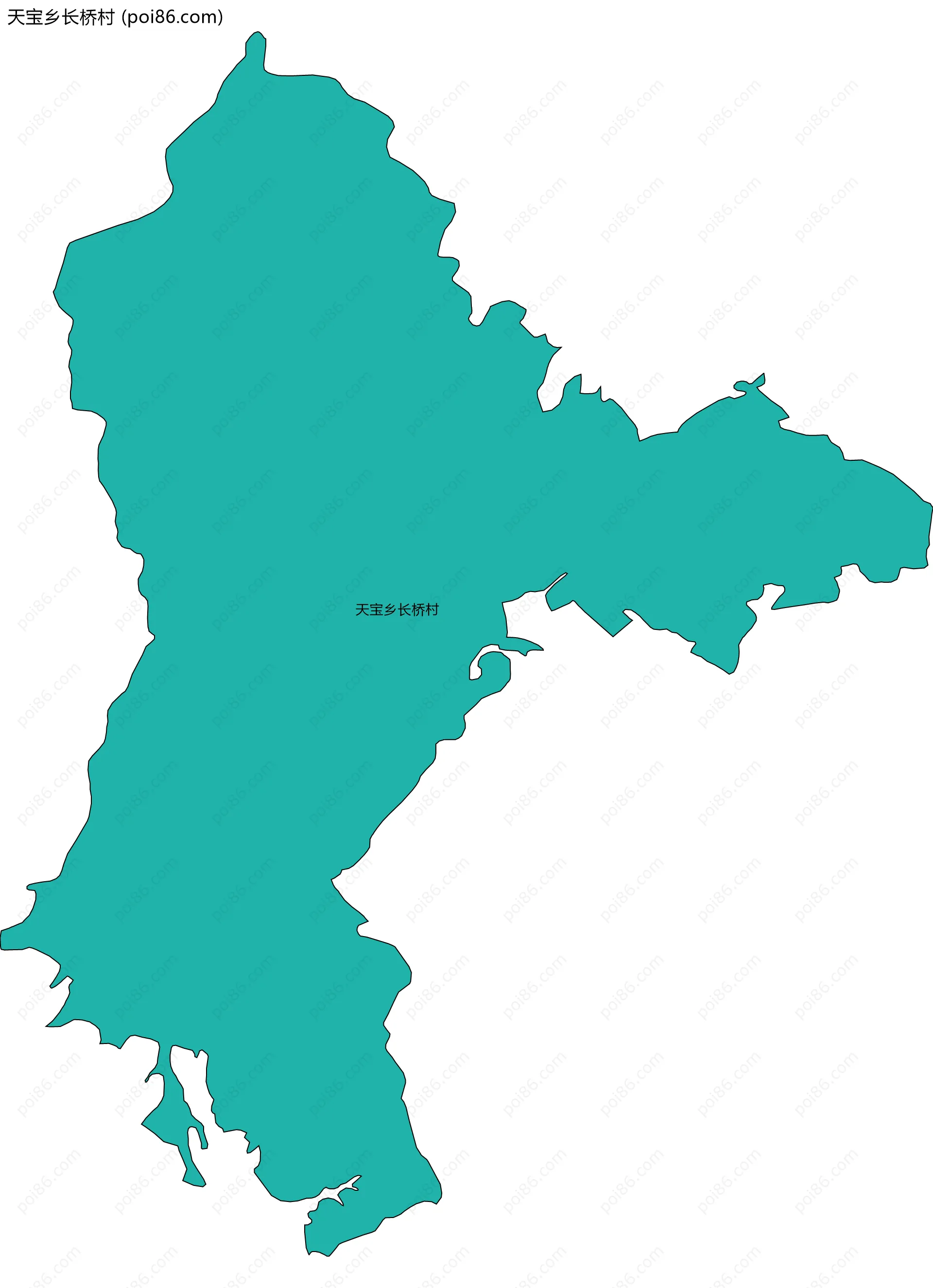 天宝乡长桥村边界地图