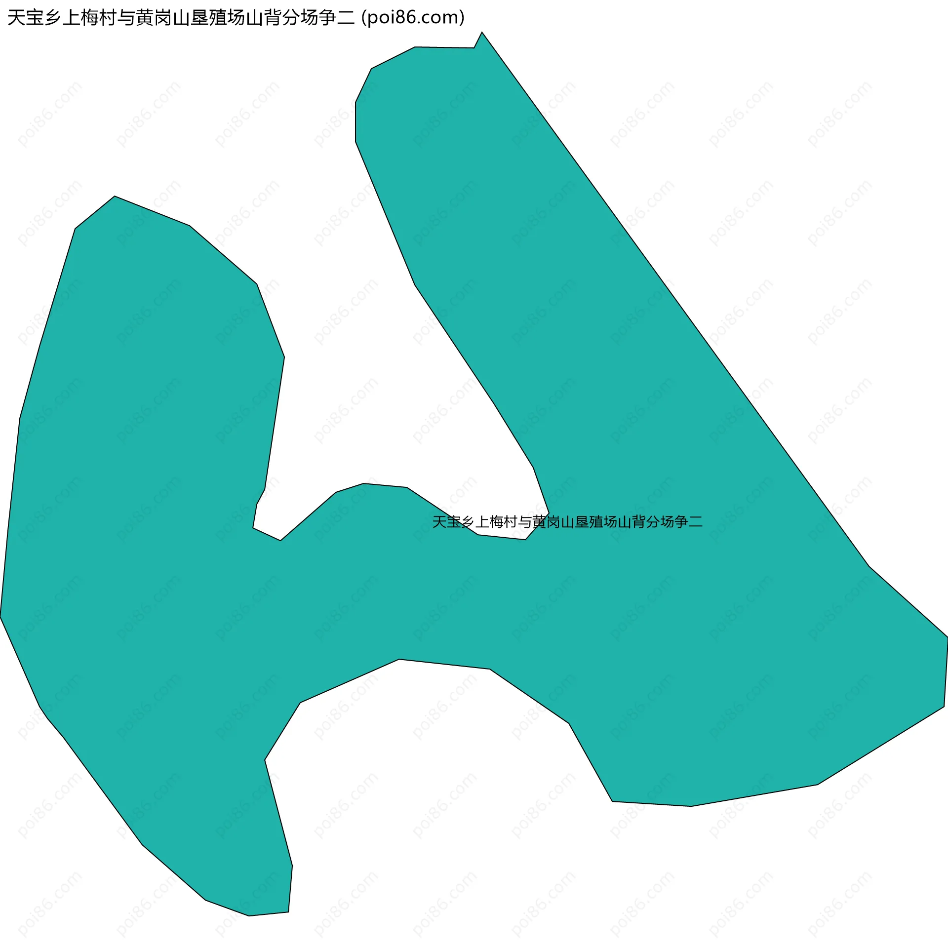 天宝乡上梅村与黄岗山垦殖场山背分场争二边界地图