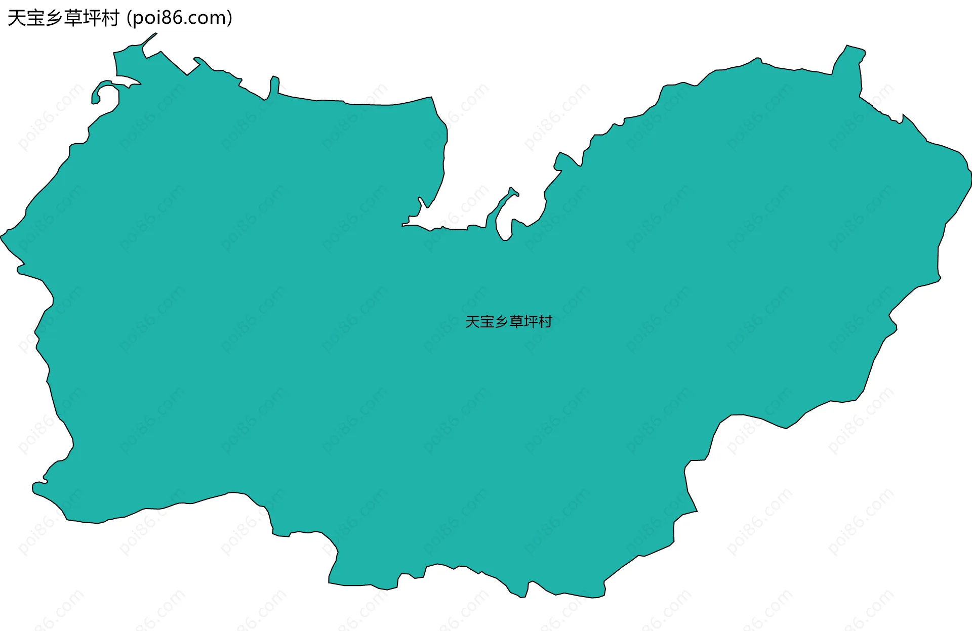 天宝乡草坪村边界地图