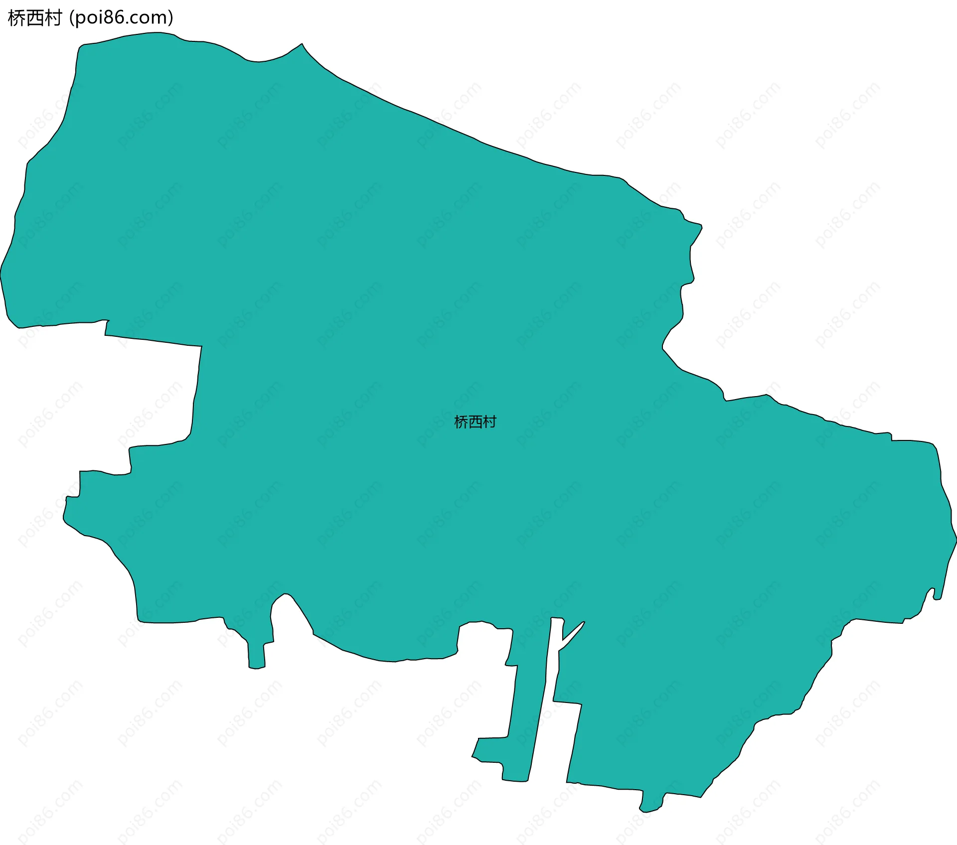 桥西村边界地图