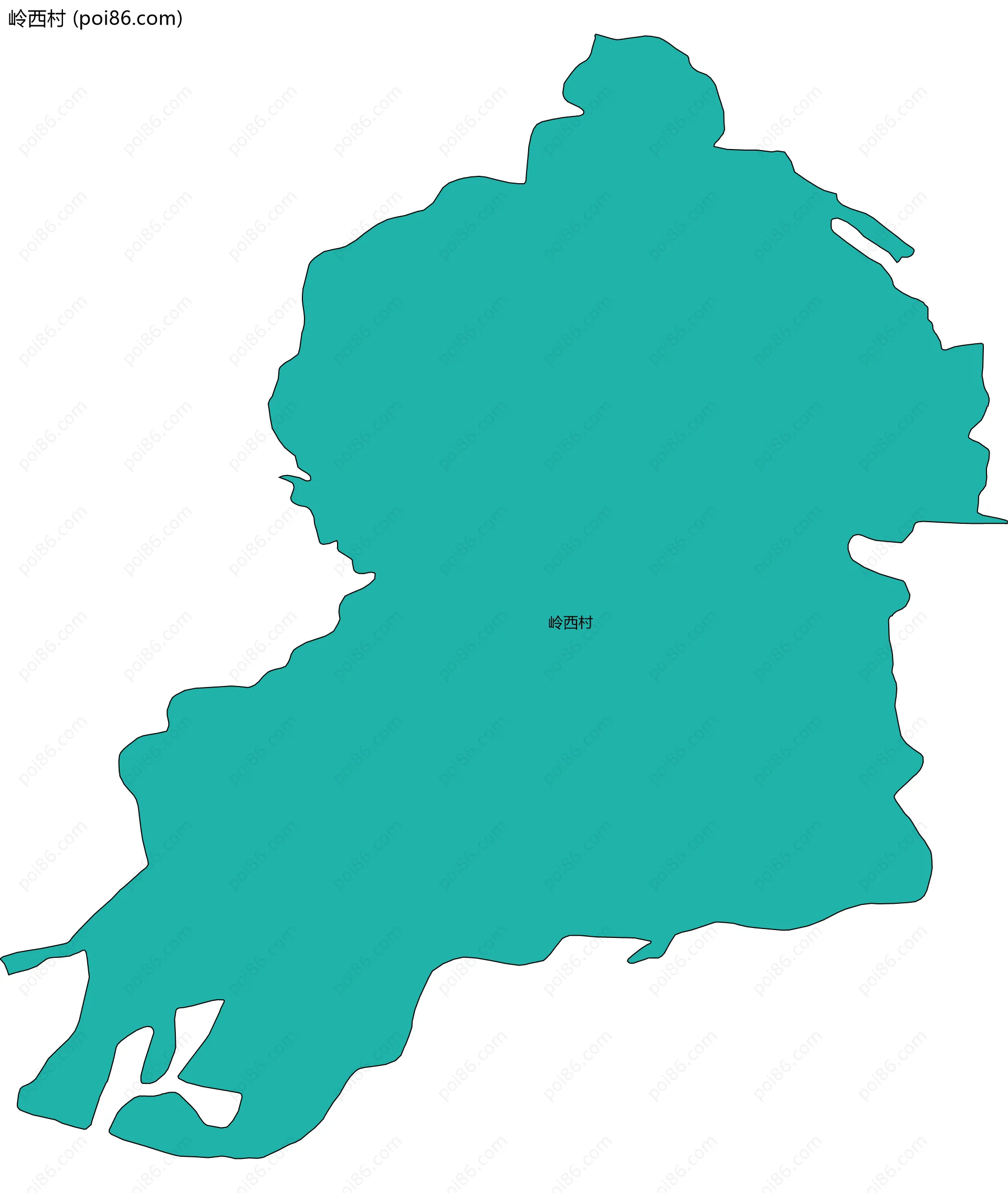 岭西村边界地图